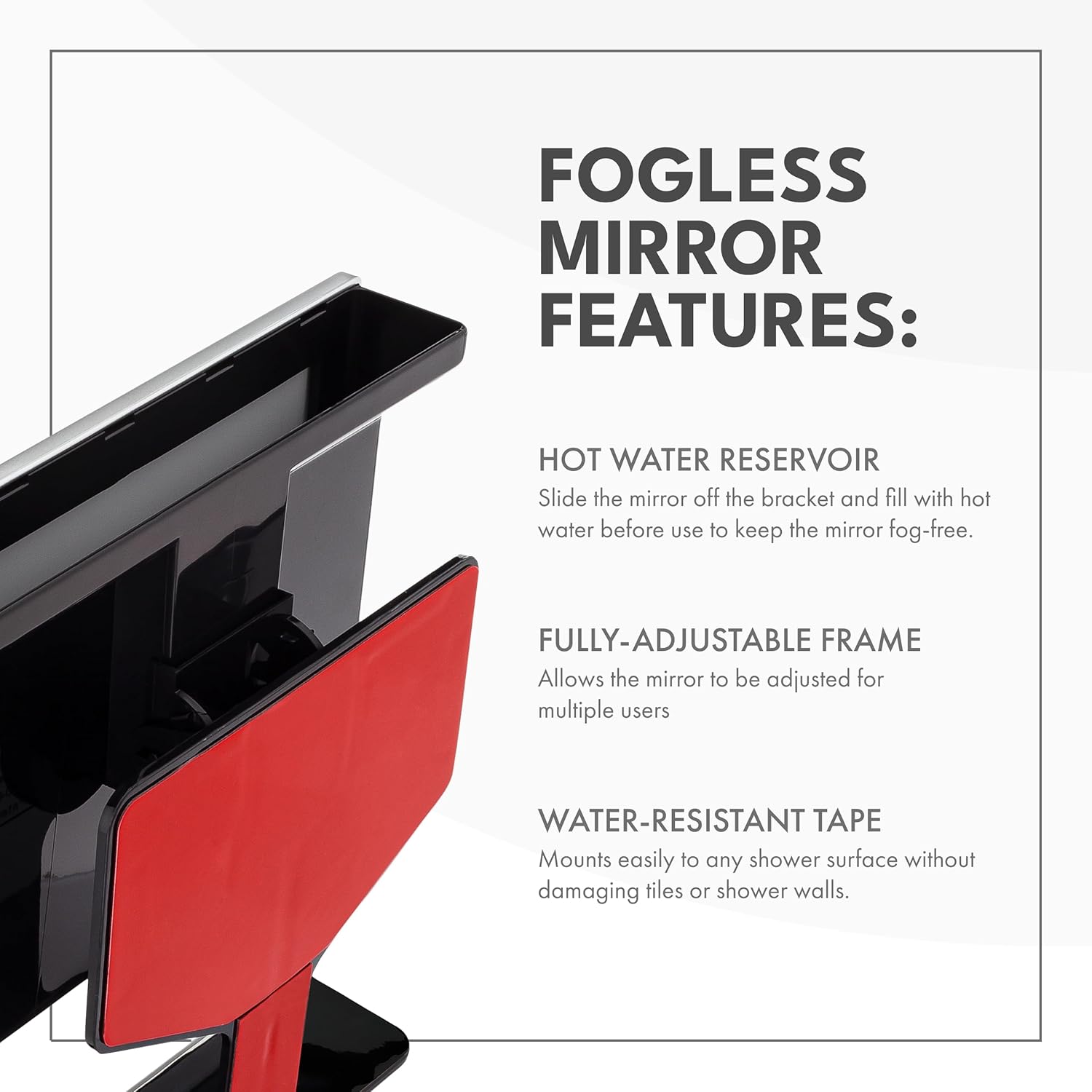 Fog-Free Shower Mirror with Squeegee