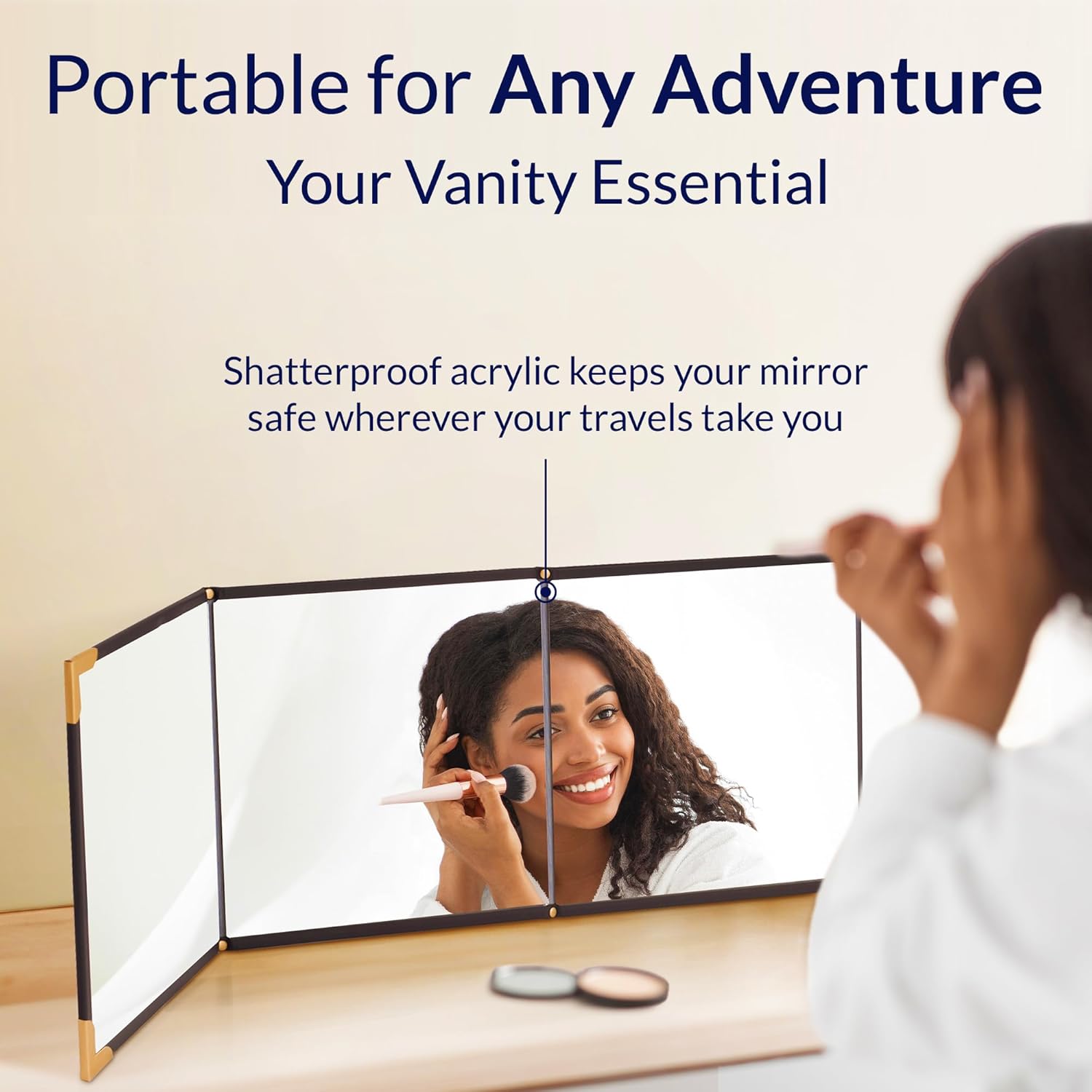 Convenient Travel Makeup Mirror with 3 Ways forents