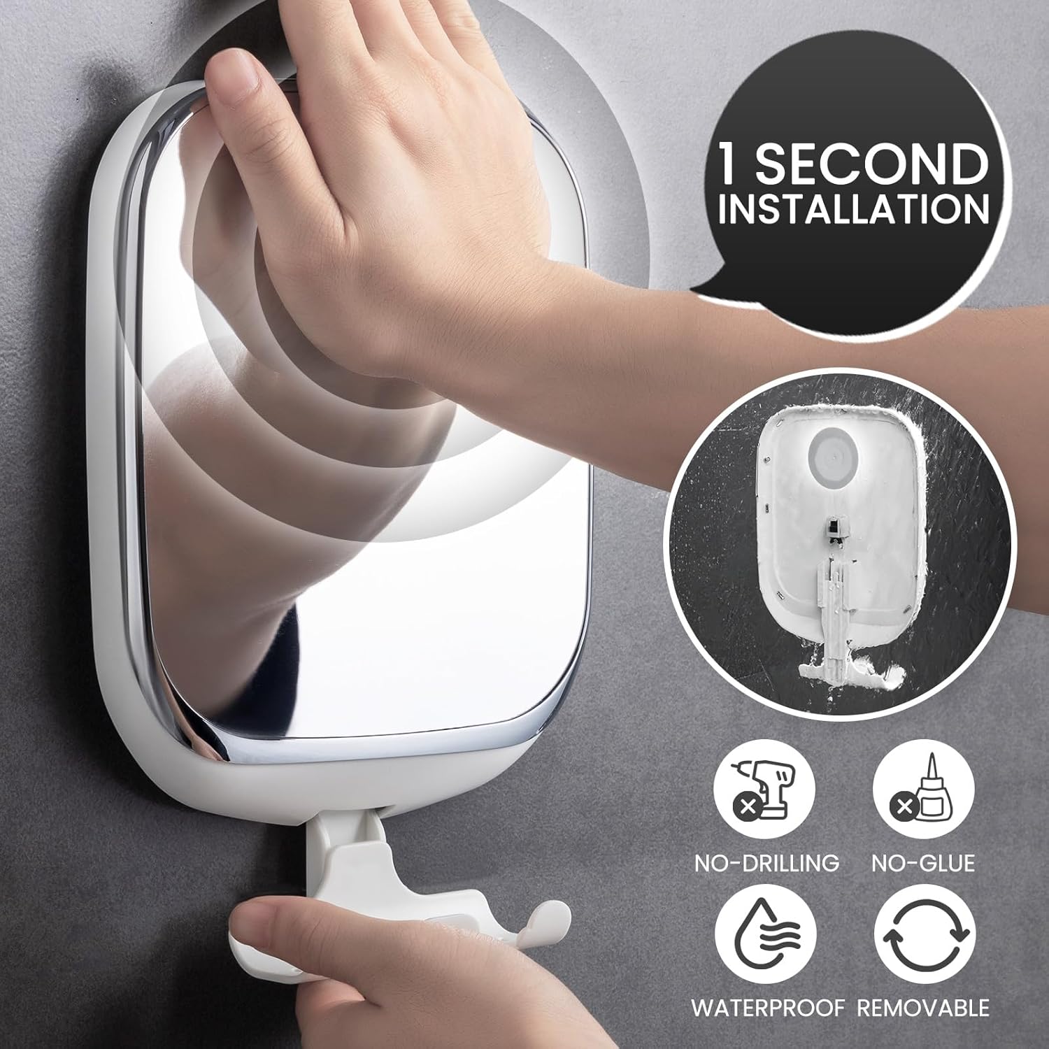 Waterproof Shatterproof Folding Mirror for Shaving Makeup Removal