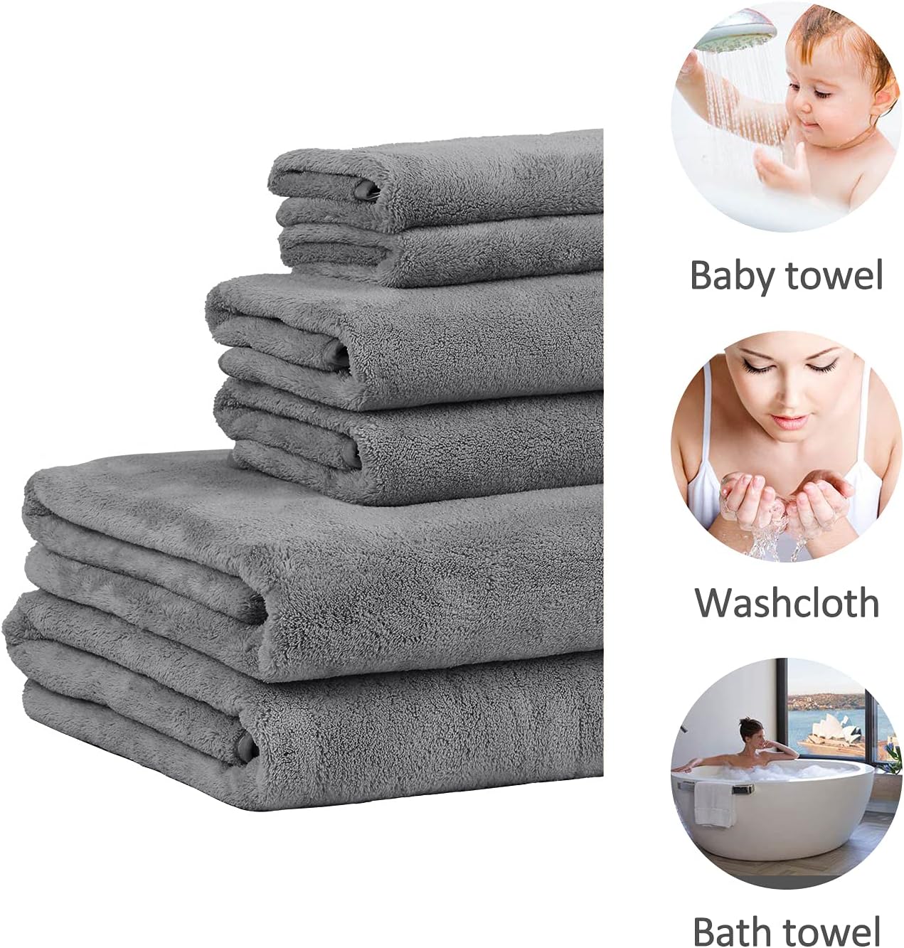 Eco-Friendly Microfiber Bath Towels Set