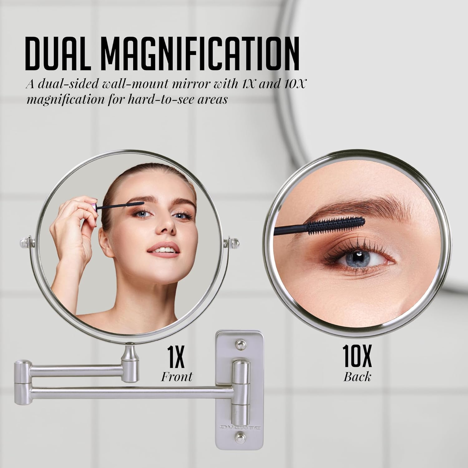 OVENTE 7 Wall-Mounted Makeup Mirror