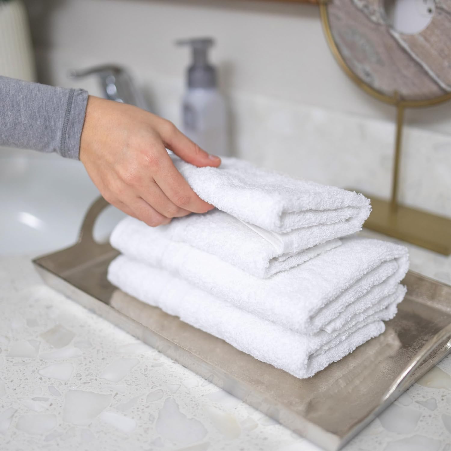 Luxurious Turkish Cotton Hand Towels Set for Bathroom Beyond