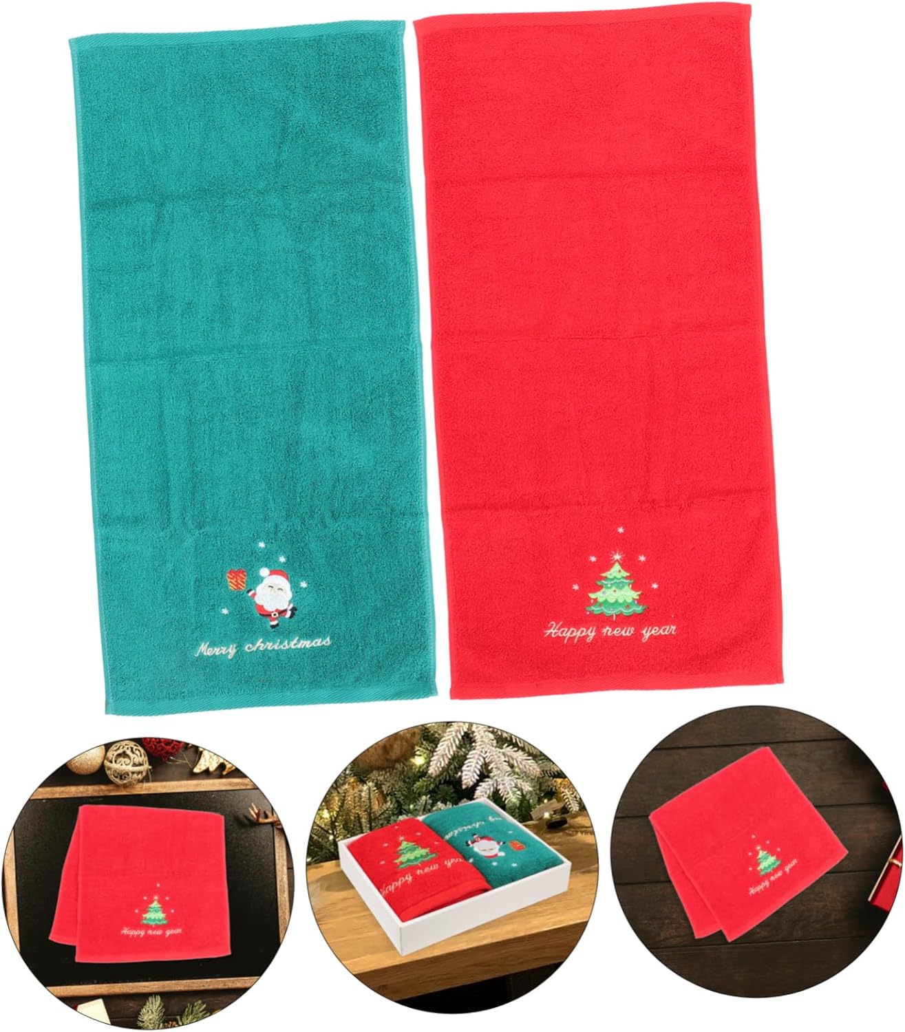 Festive Christmas Towels Hand Towels Kitchen Bathroom Decorative Set