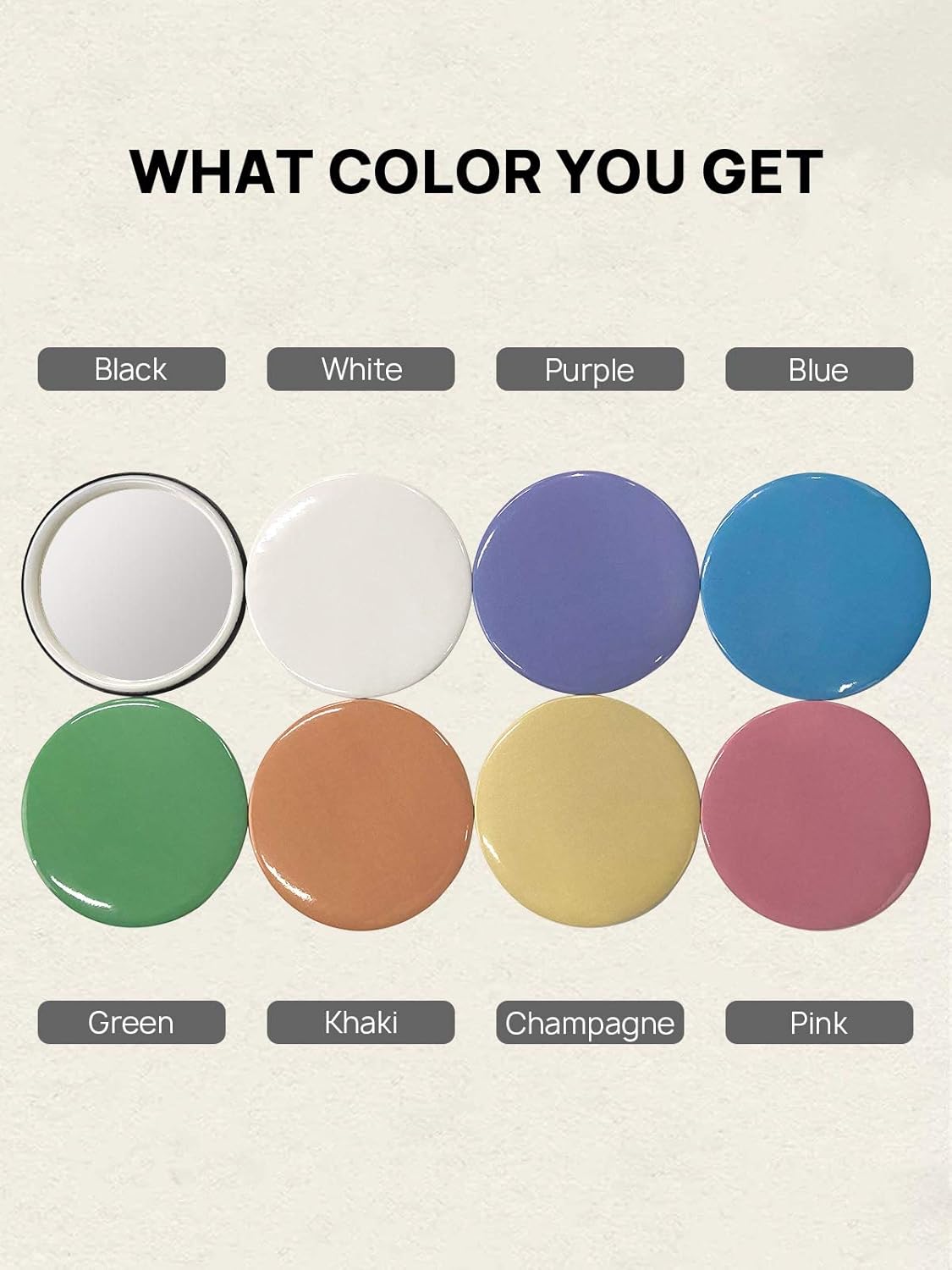 Getinbulk Compact Round Makeup Mirror 25inch 8Colors
