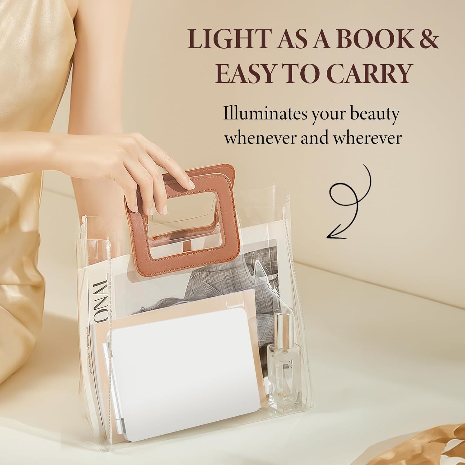 Zemmys Foldable Travel Makeup Mirror with 75 Electric Display
