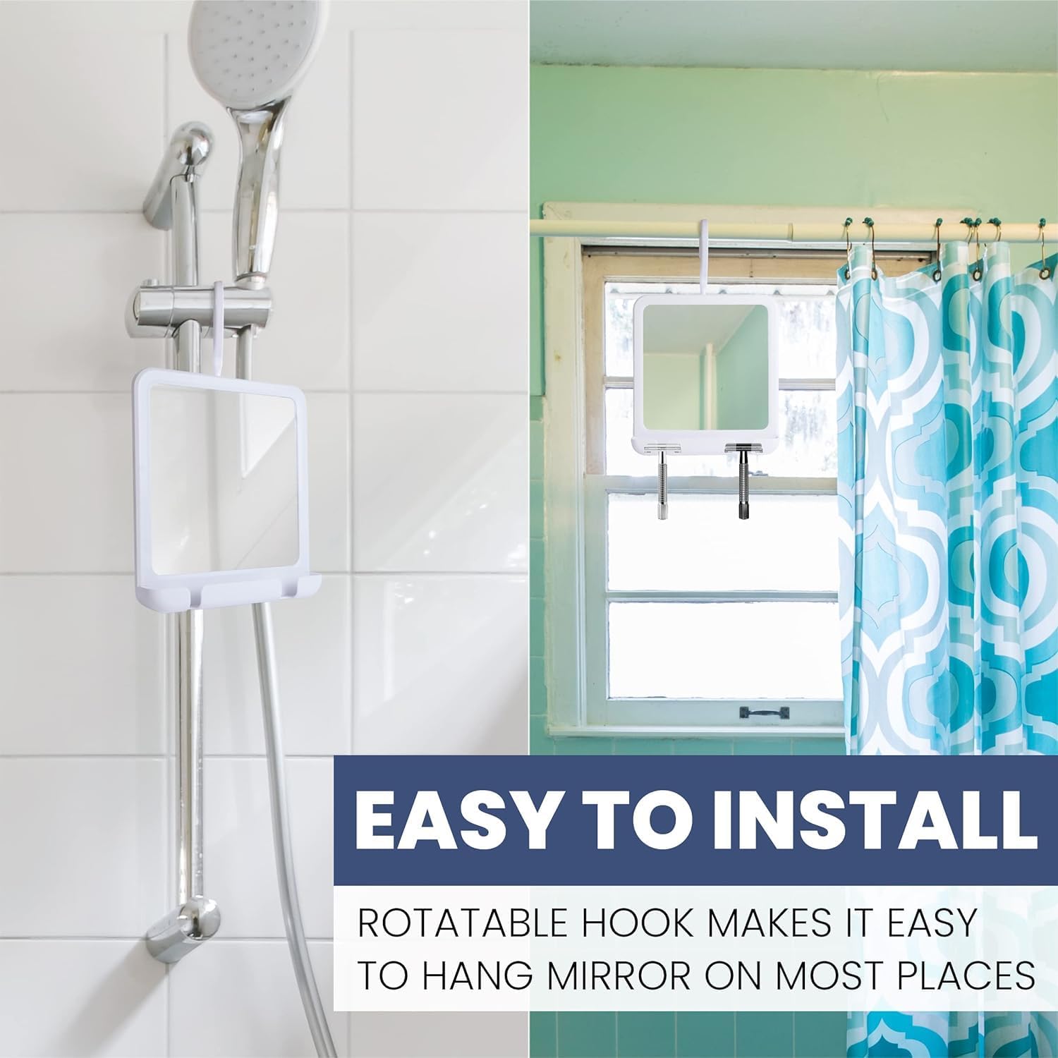 MirrorVana Dual Anti-Fog Folding Shatterproof Shower Mirror