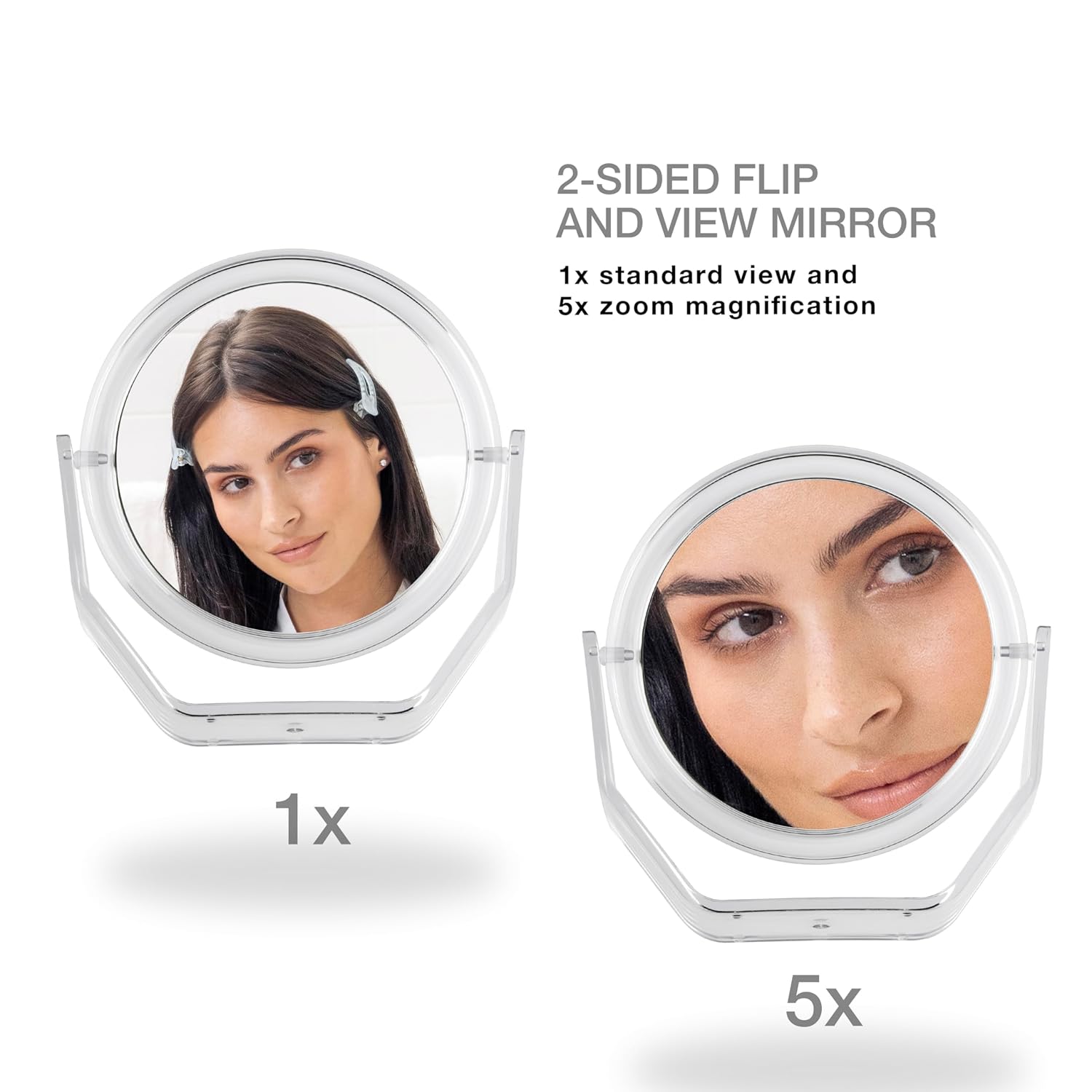 Conair Beauty Personal Care Dual Magnification 5X Zoom Double-Sided Makeup Mirror