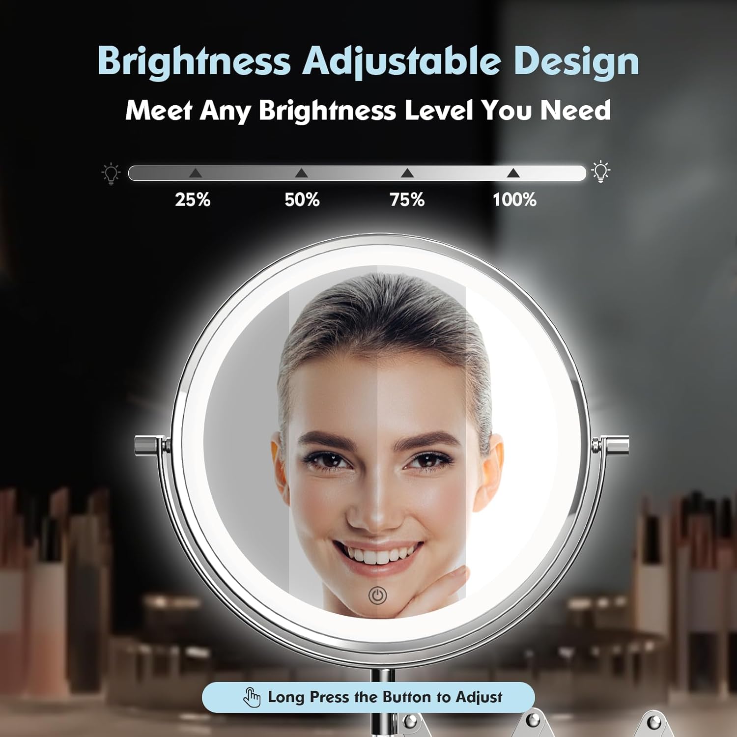 Vibrant 8-10X Wall-Mounted Makeup Mirror