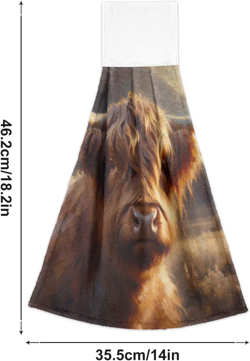 Highland Cow Brown Kitchen Hand Towels