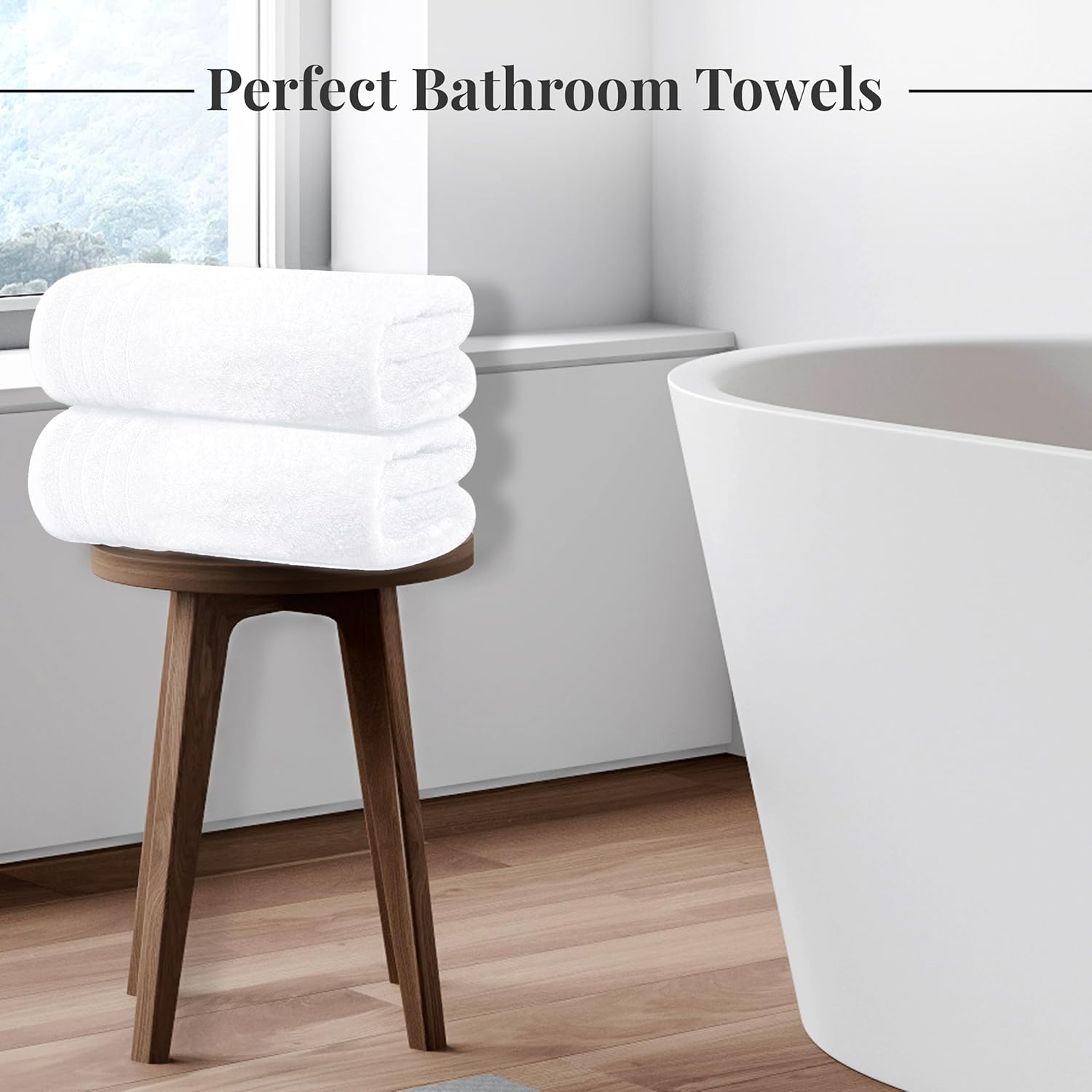 Tens Towels 4-Piece Bath Towels Set 30x60 inches Light Weight Soft Durable