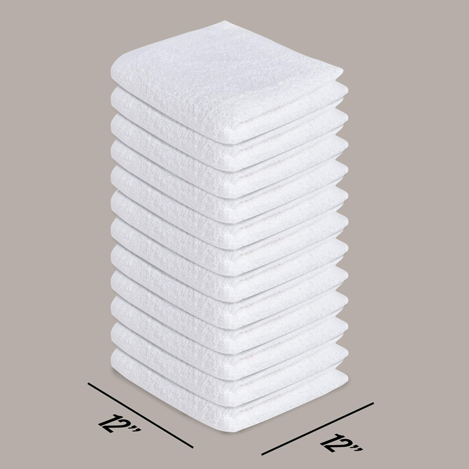 High-Quality Soft Cotton Ring-Spun WashCloths for Face Body 12x12