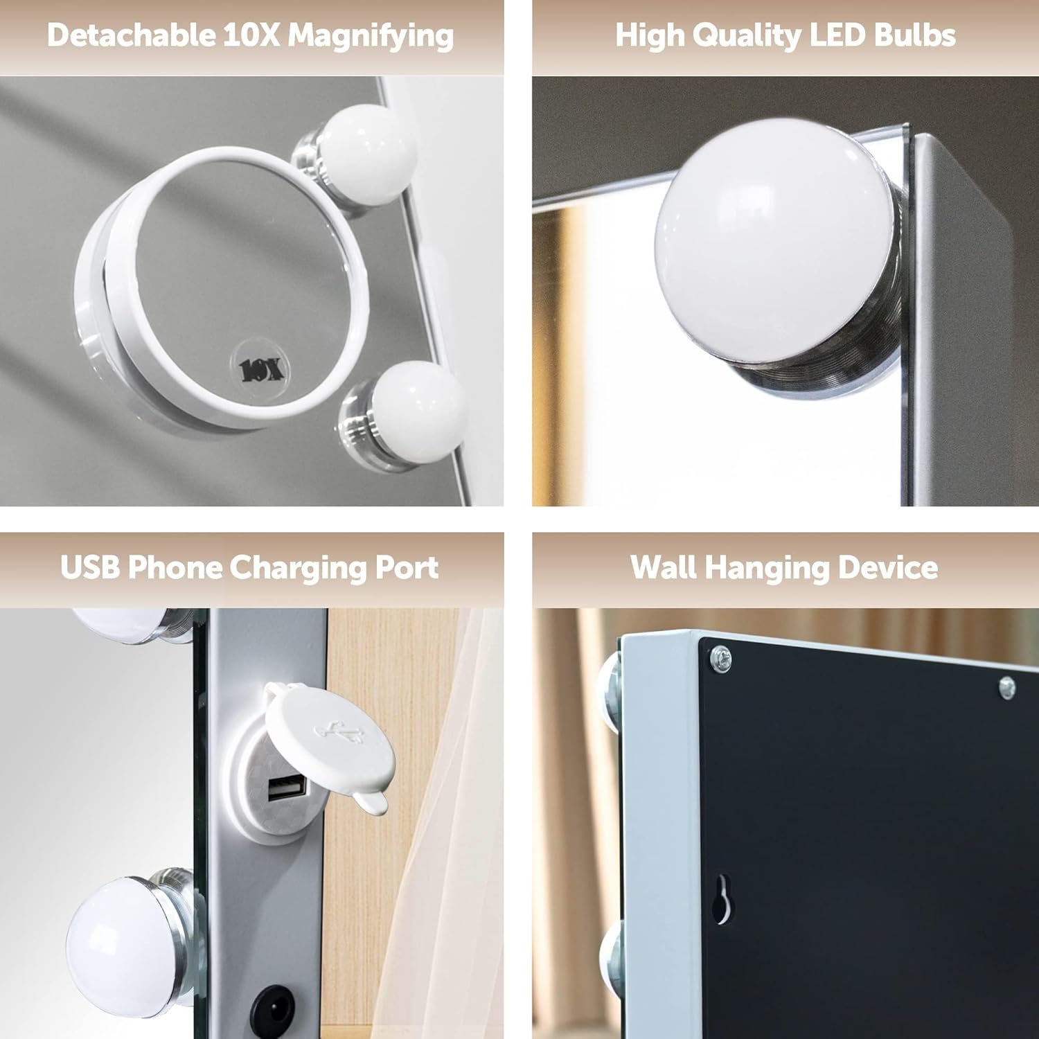 10X Magnifying Makeup Mirror with Lights