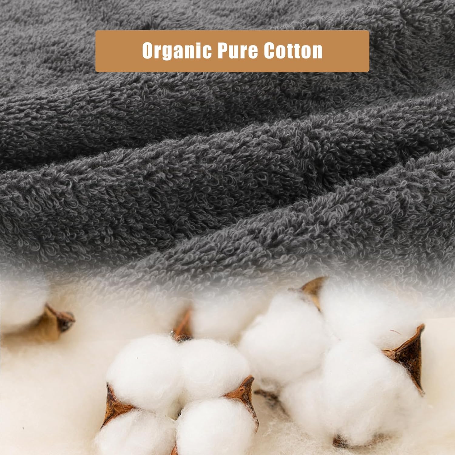 Premium 13x13 Cotton Grey Wash Cloths Set with Hanging Loops