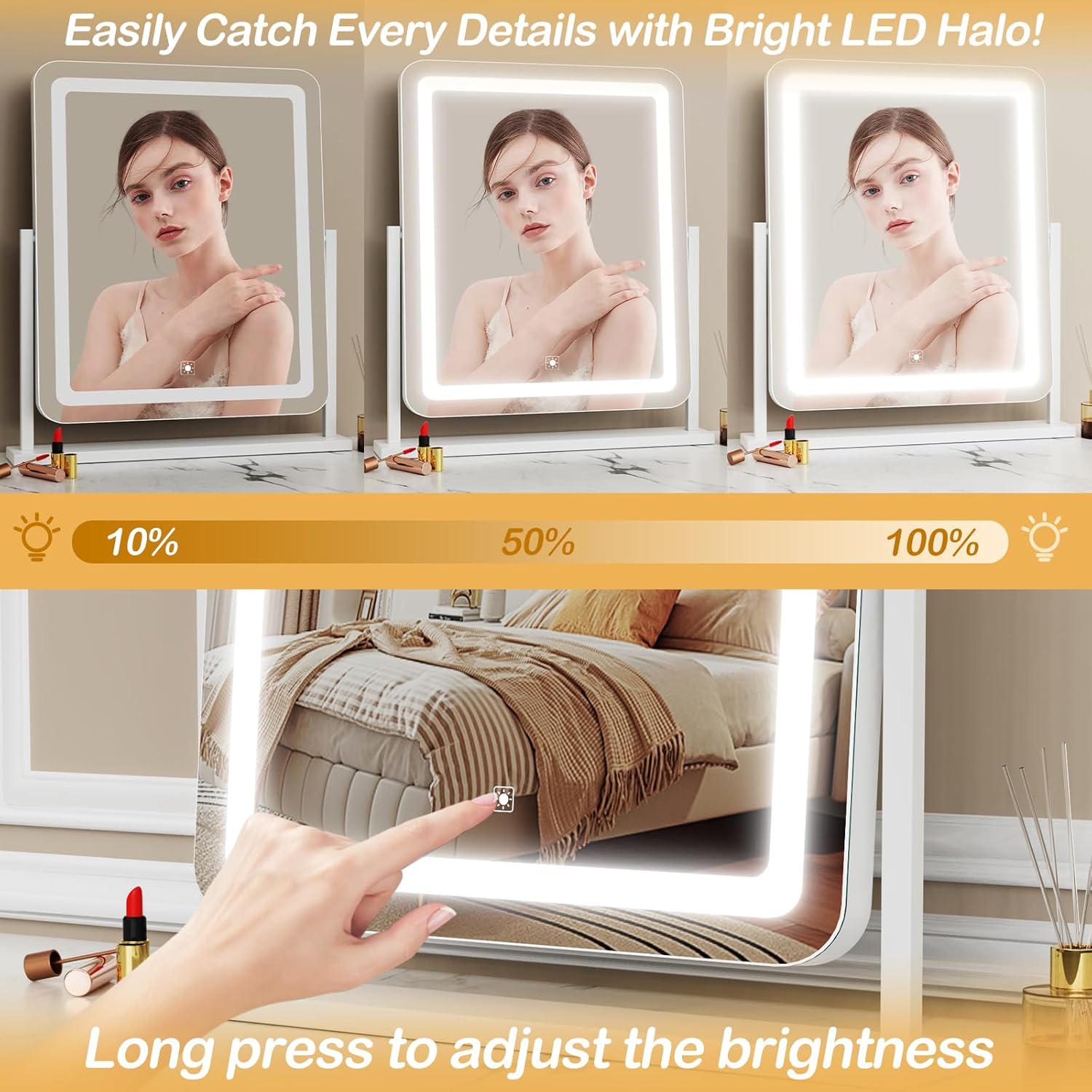 Gvnkvn Makeup Vanity Mirror