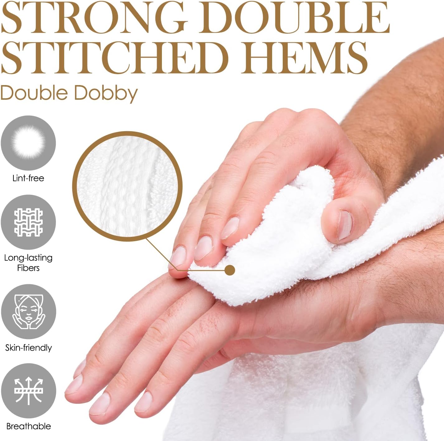 Elaine Karen 13x13 White Cotton Washcloth Set