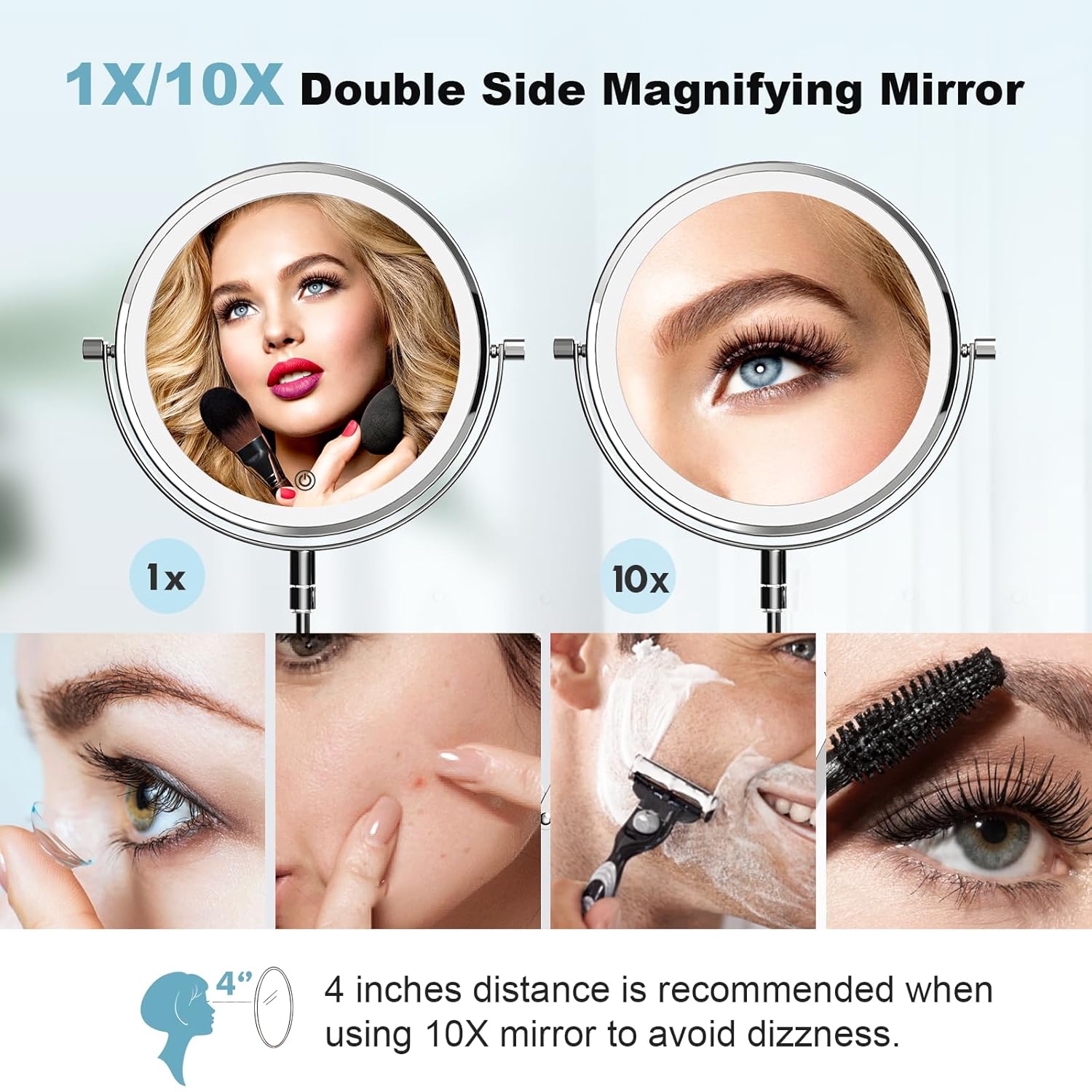 Vibrant 8-10X Wall-Mounted Makeup Mirror