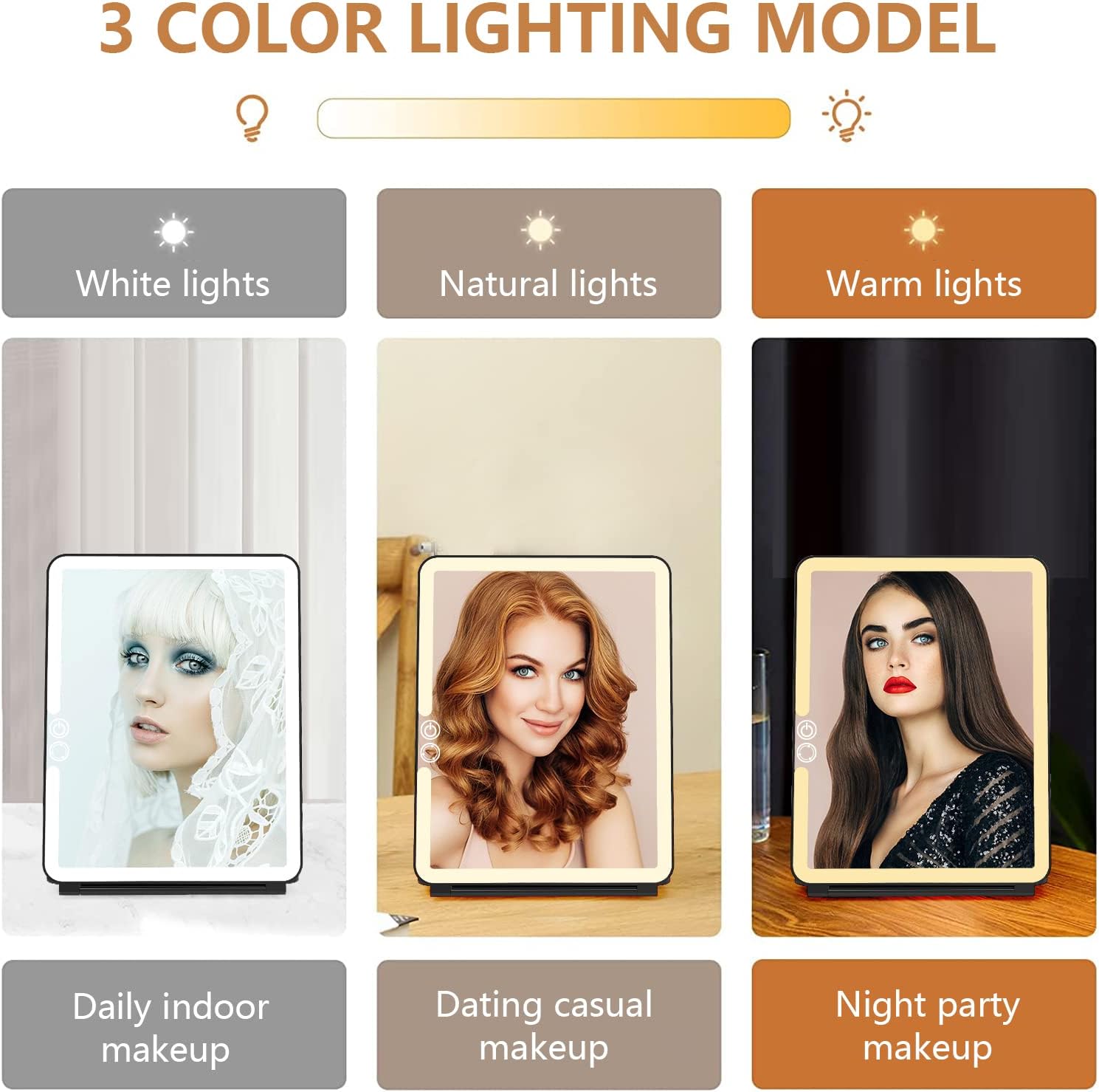Compact 72 LED Travelling Makeup Mirror with Touch Screen