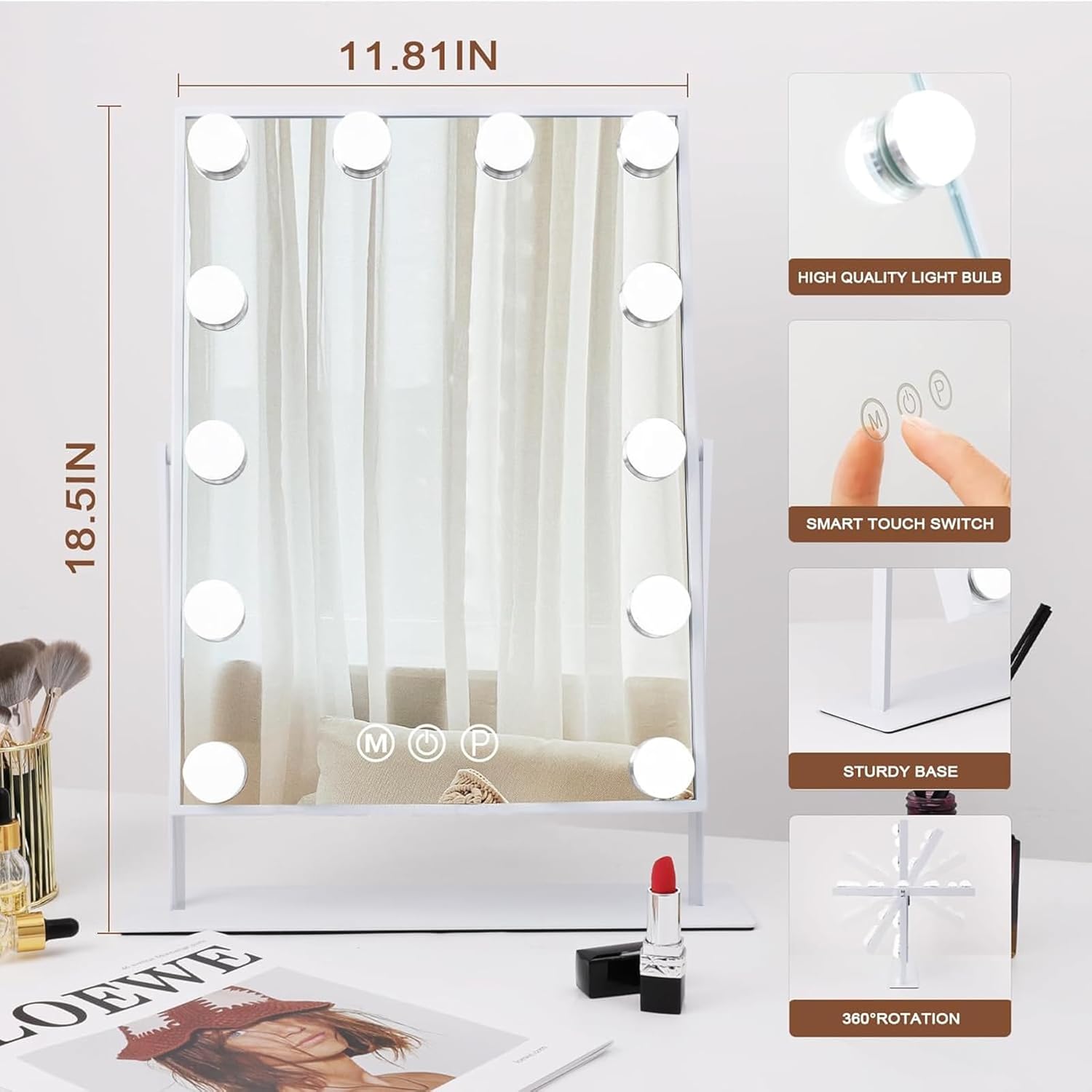 Hansong Lighted Vanity Mirror for Makeup