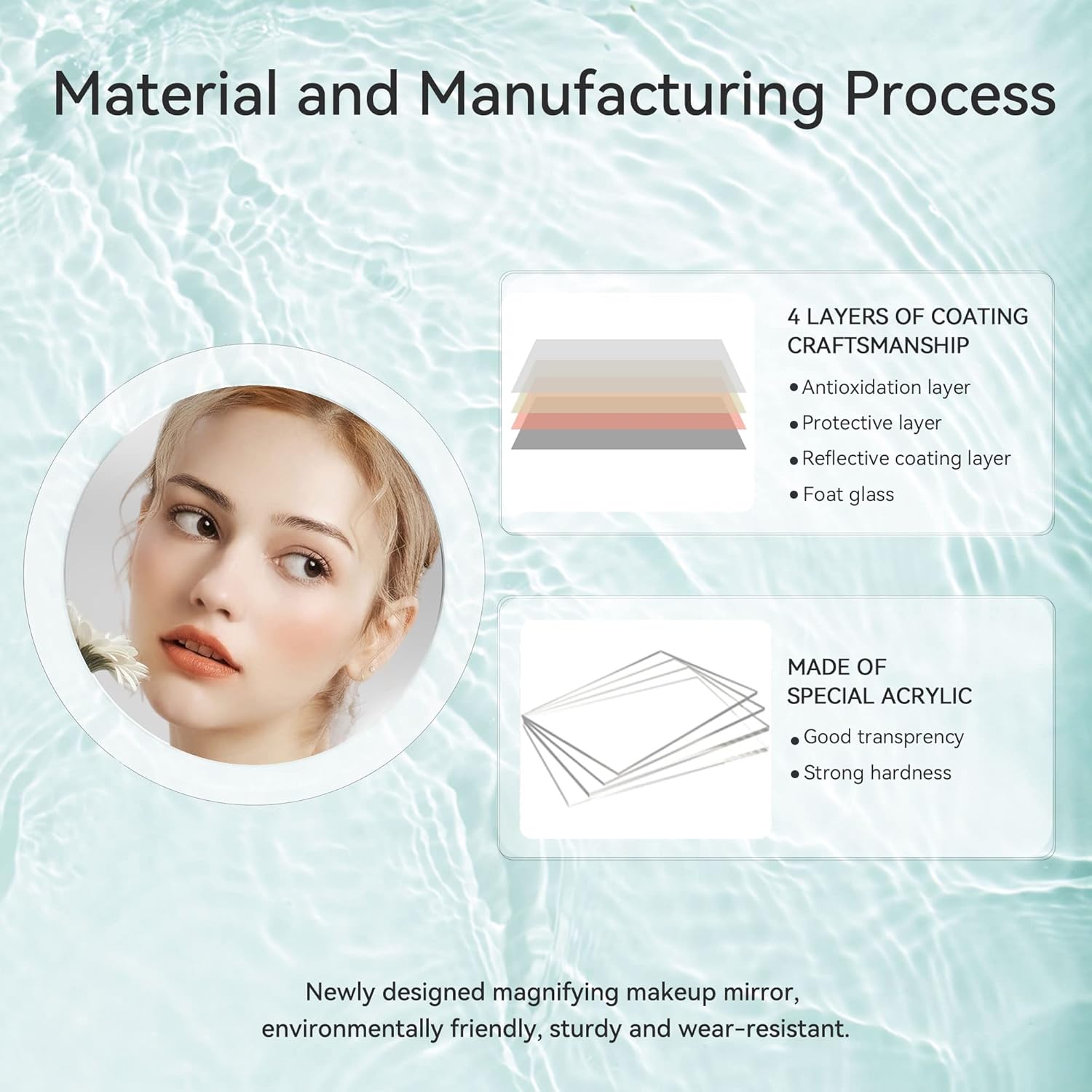30X Magnifying Mirror for Eyebrows Makeup with Suction Cups