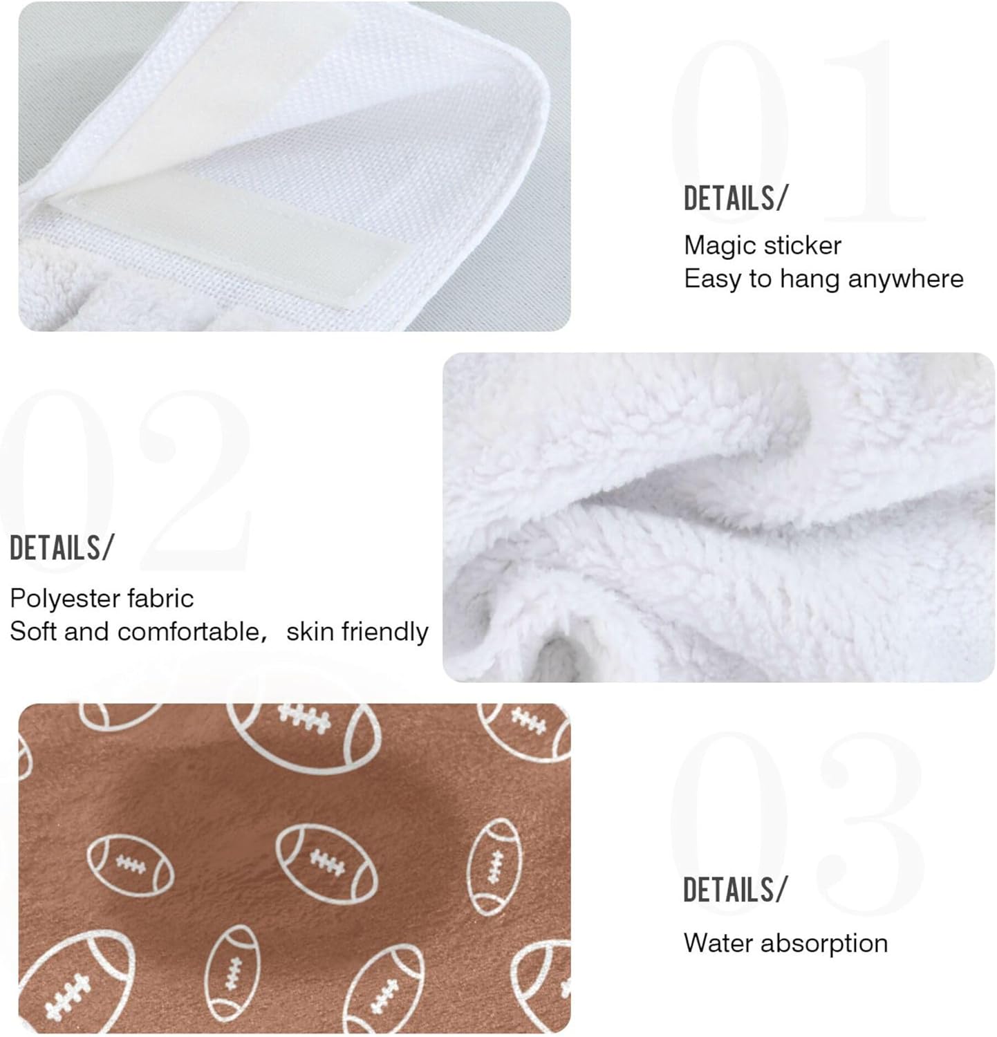 Fast-Drying American Football-Kitchen Towels 2-Pack Soft Absorbent