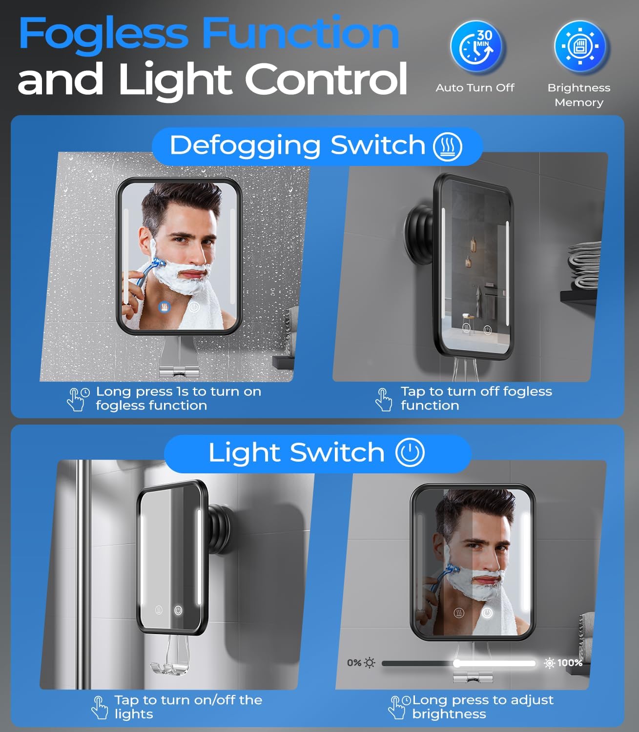 Gospire Heated Shower Mirror - Experience Smooth Shaving in the Bathroom