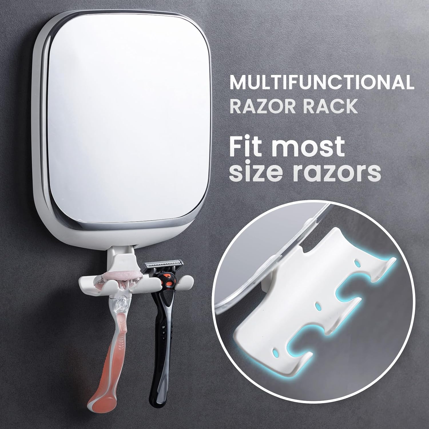 Waterproof Shatterproof Folding Mirror for Shaving Makeup Removal