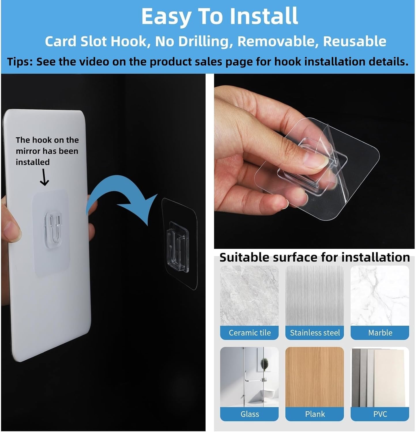 Fogless Shower Mirror with Razor Holder for Easy Shaving Safety