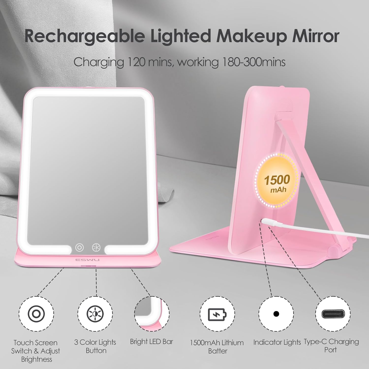 ESWU Portable Travel Makeup Mirror