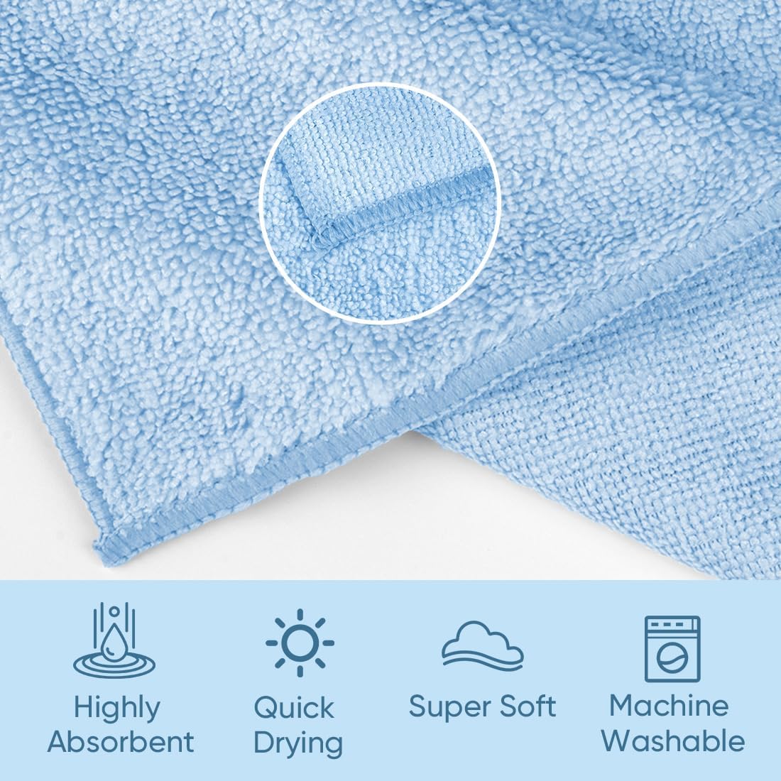 HOMEXCEL Microfiber Washcloths 24-Piece Set