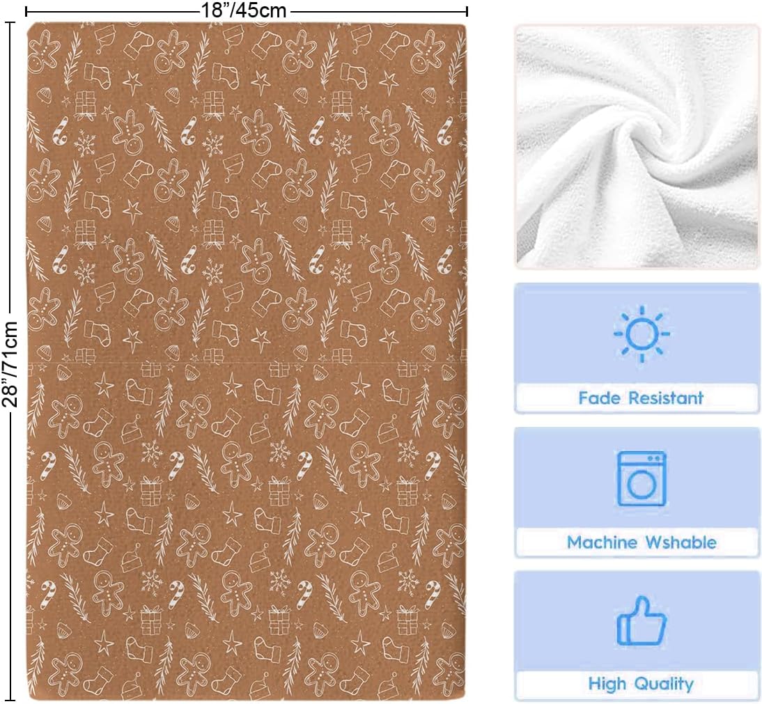 Gingerbread Man Christmas Kitchen Towels 18x28 inch Durable Soft Absorbent