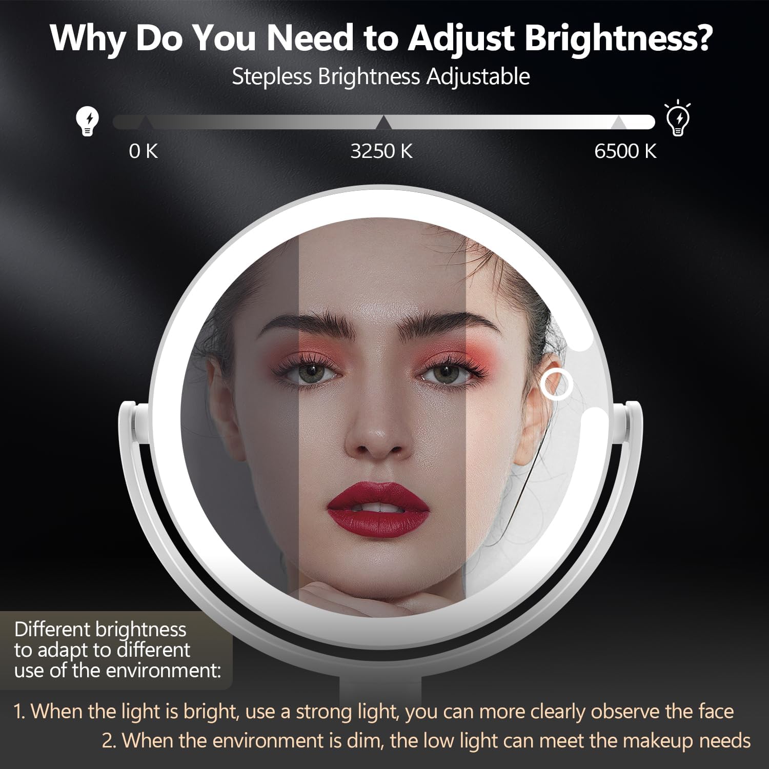 MIYADIVA Dual-Sided 20X Makeup Mirror with Lights