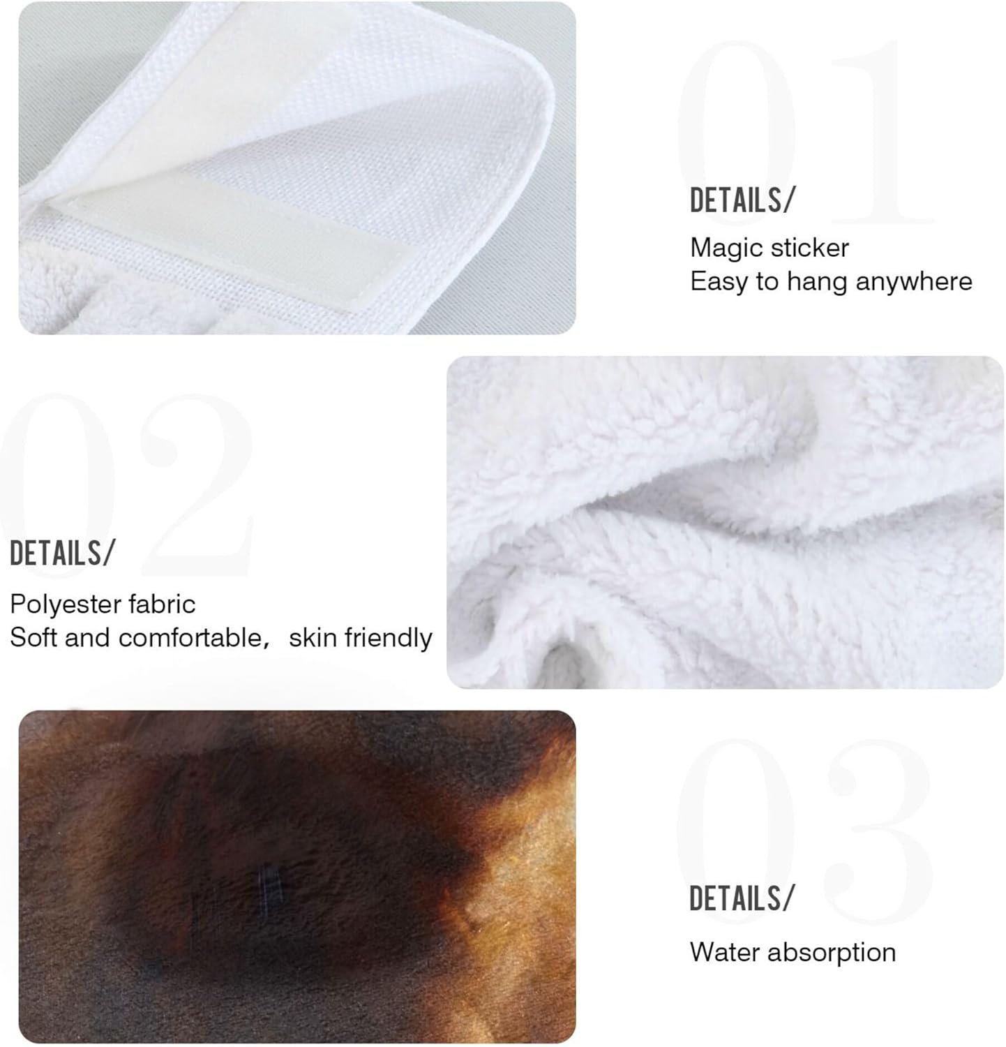 Highland Cow Brown Kitchen Hand Towels