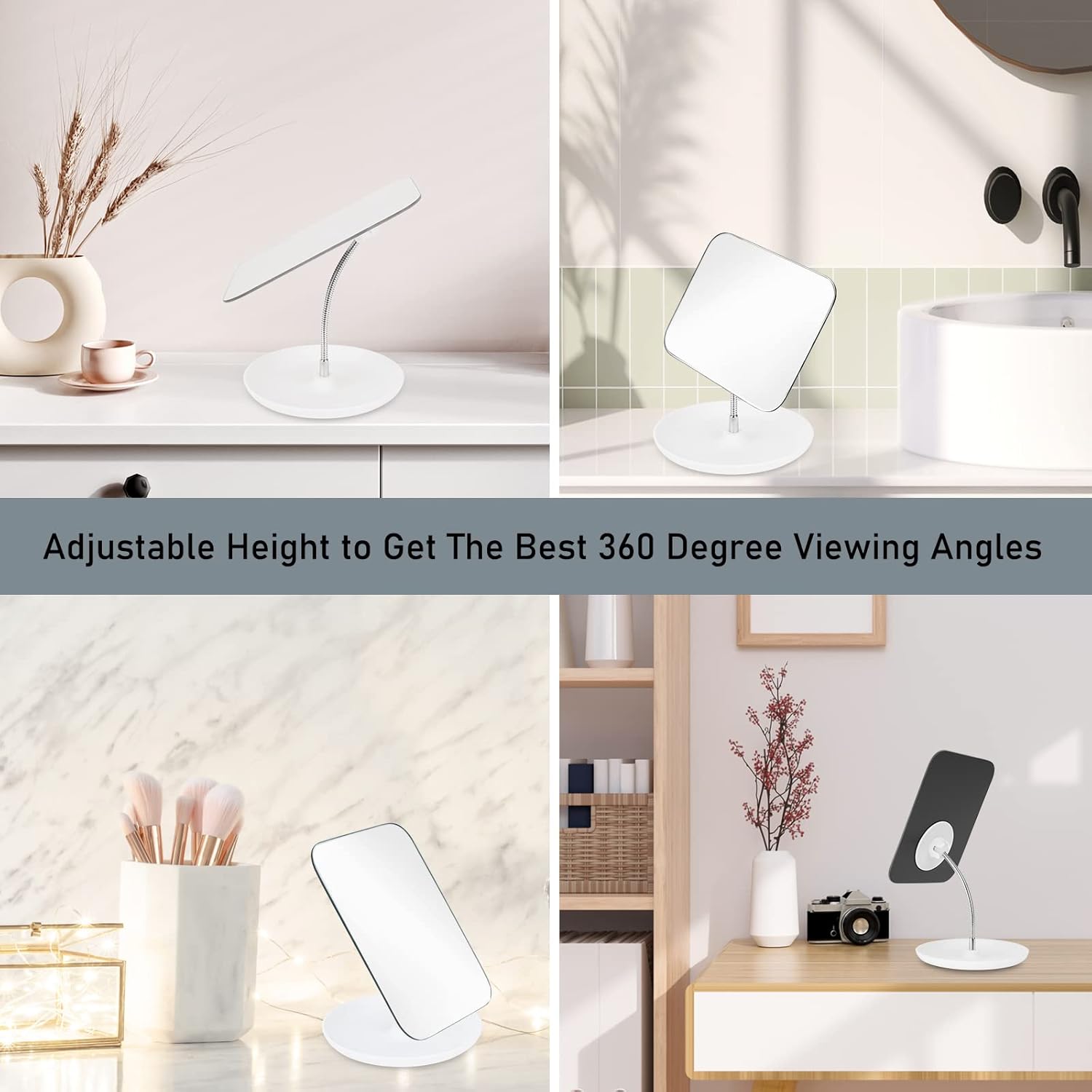 Adjustable Vanity Mirror with Stand for Makeup - Portable Travel Companion