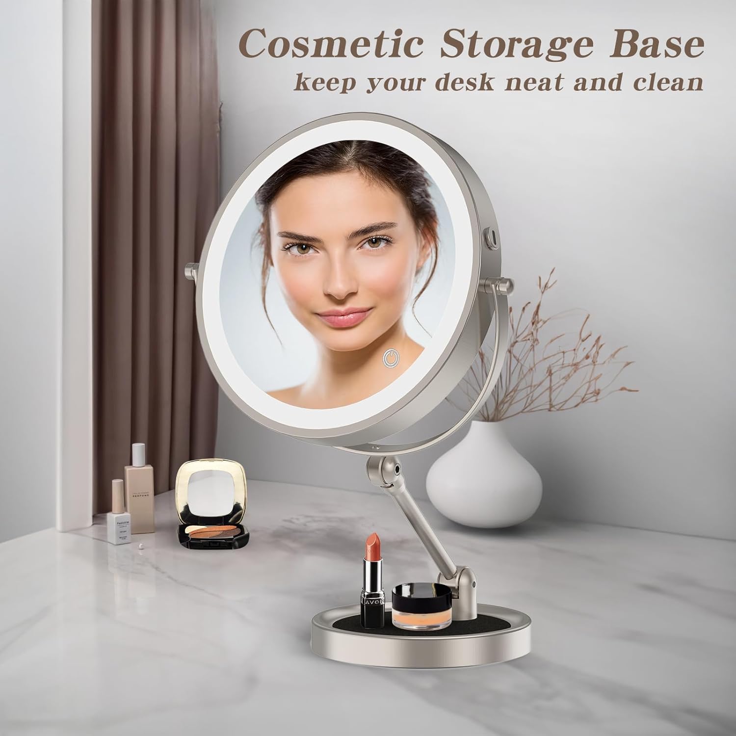 9 Magnifying Makeup Mirror Rechargeable with Lighted Features