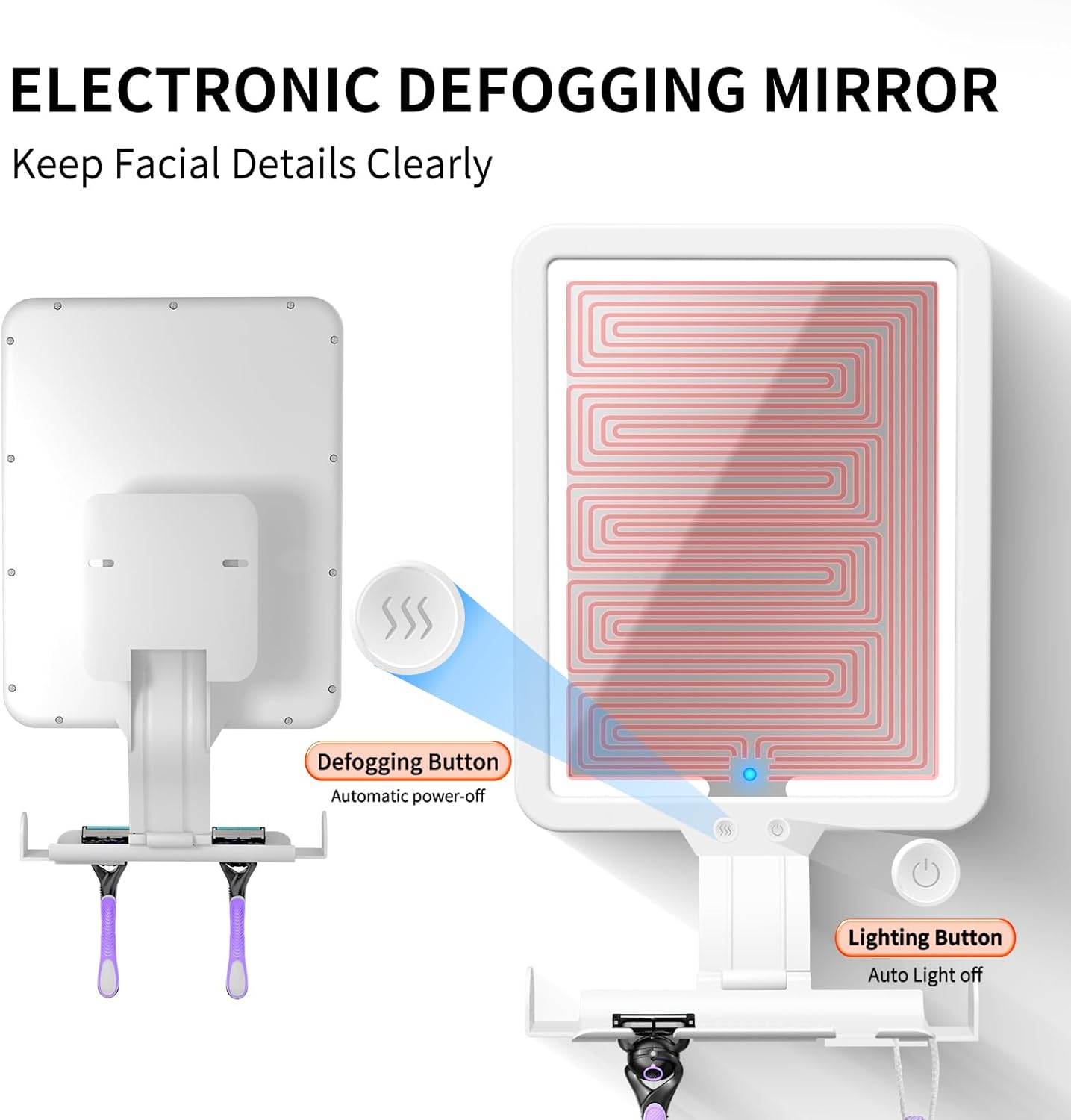 Heated Bathroom Mirror Fogless