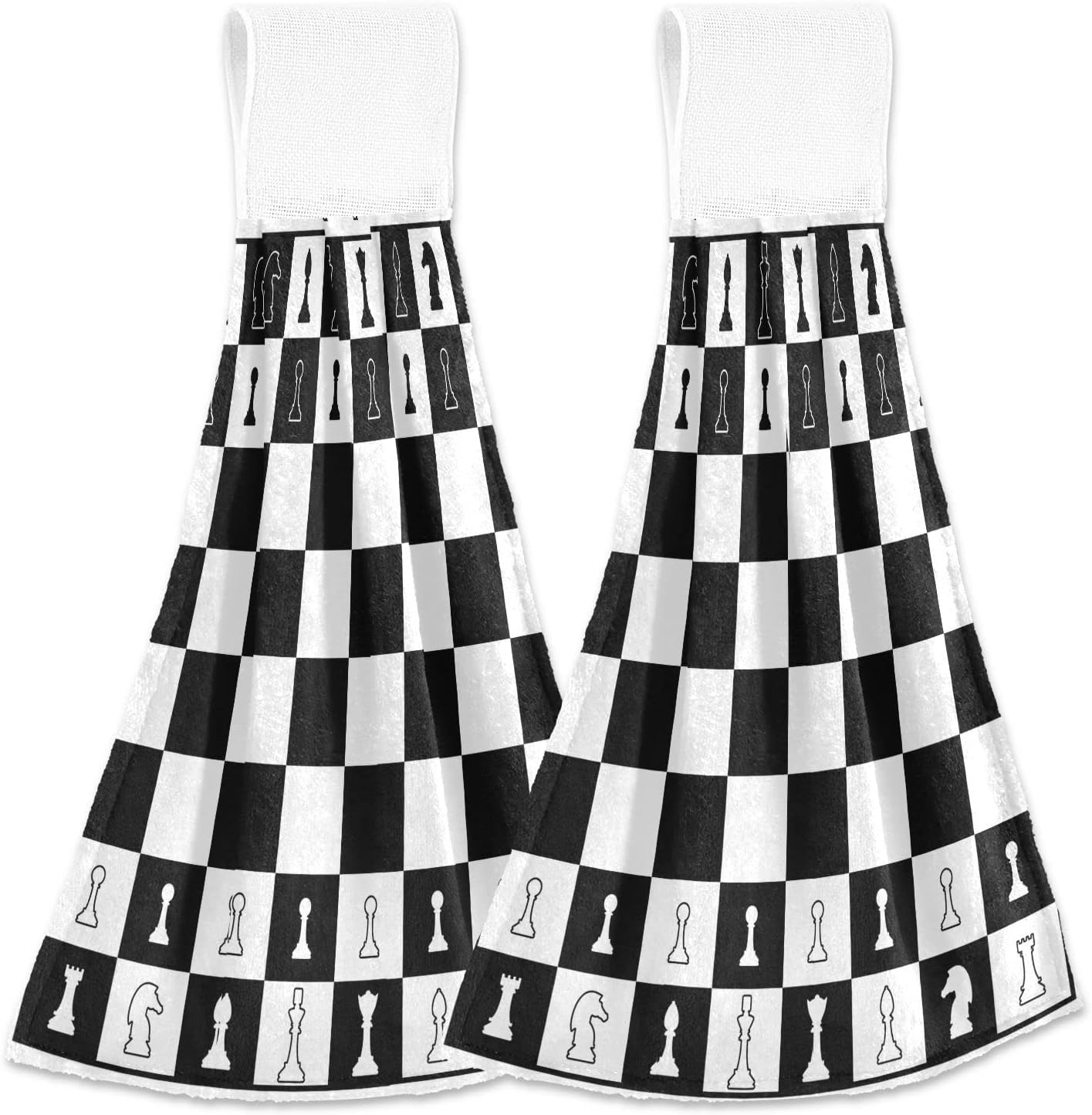 Chess Silhouette Kitchen Towels Set 2PCS