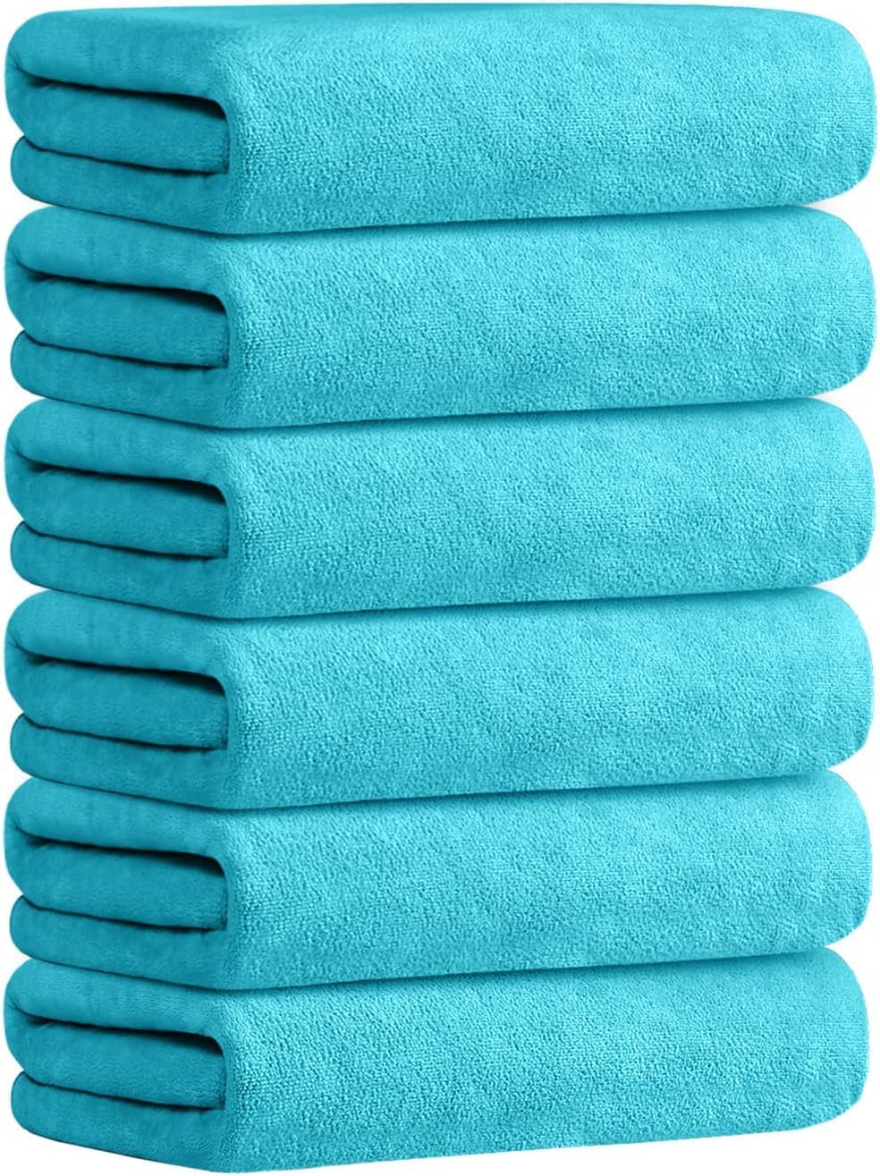 JML Microfiber Bath Towel Set 6 Pack 30x60 Aquamarine