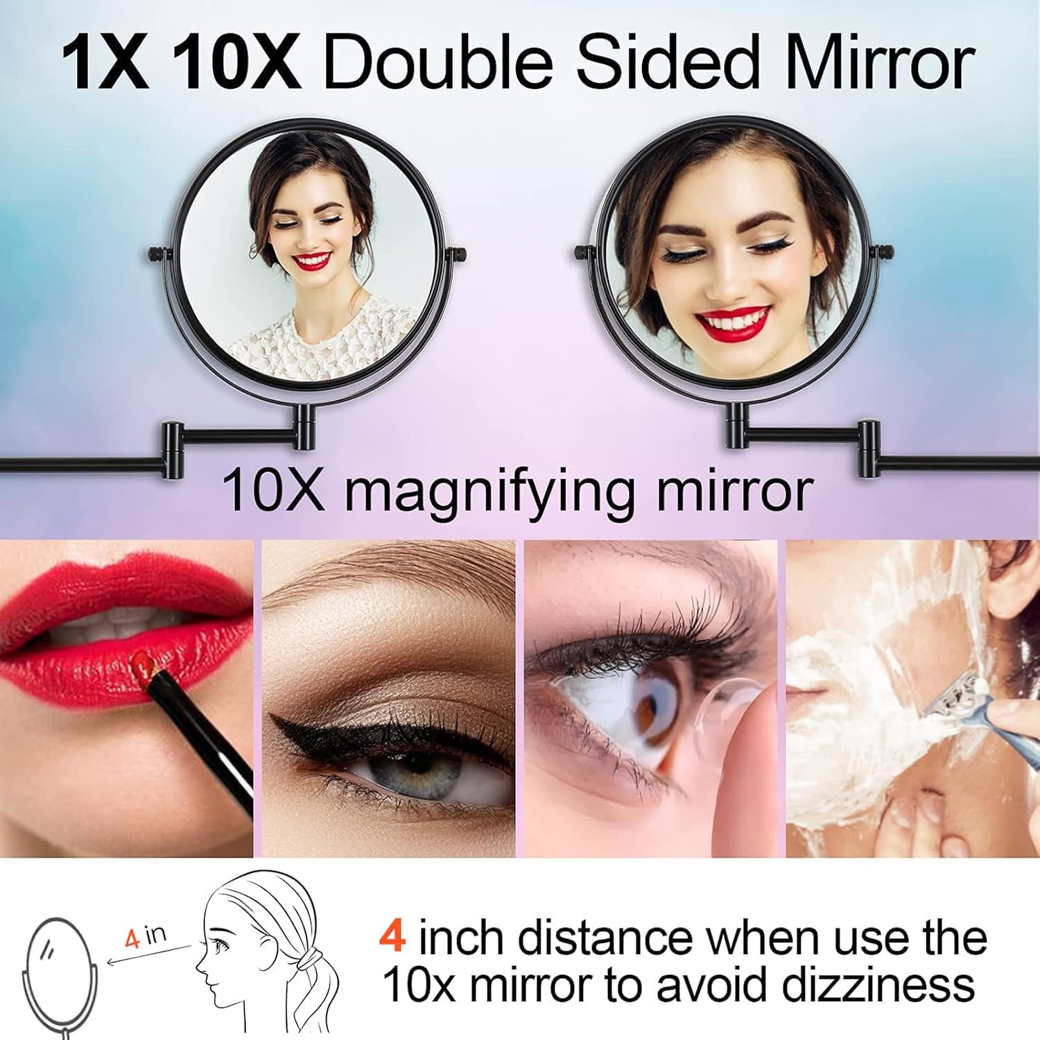 LANSI Wall-Mounted Makeup Mirror 10X Magnifier
