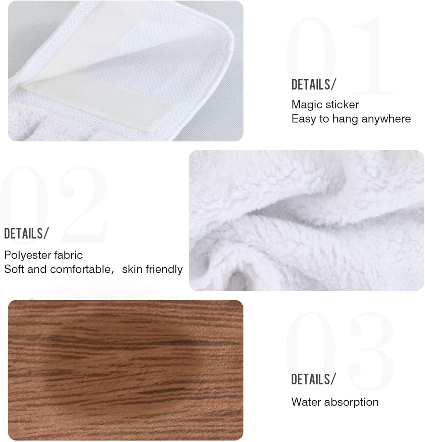 Teak Wood Kitchen Hand Towels 2-Pack