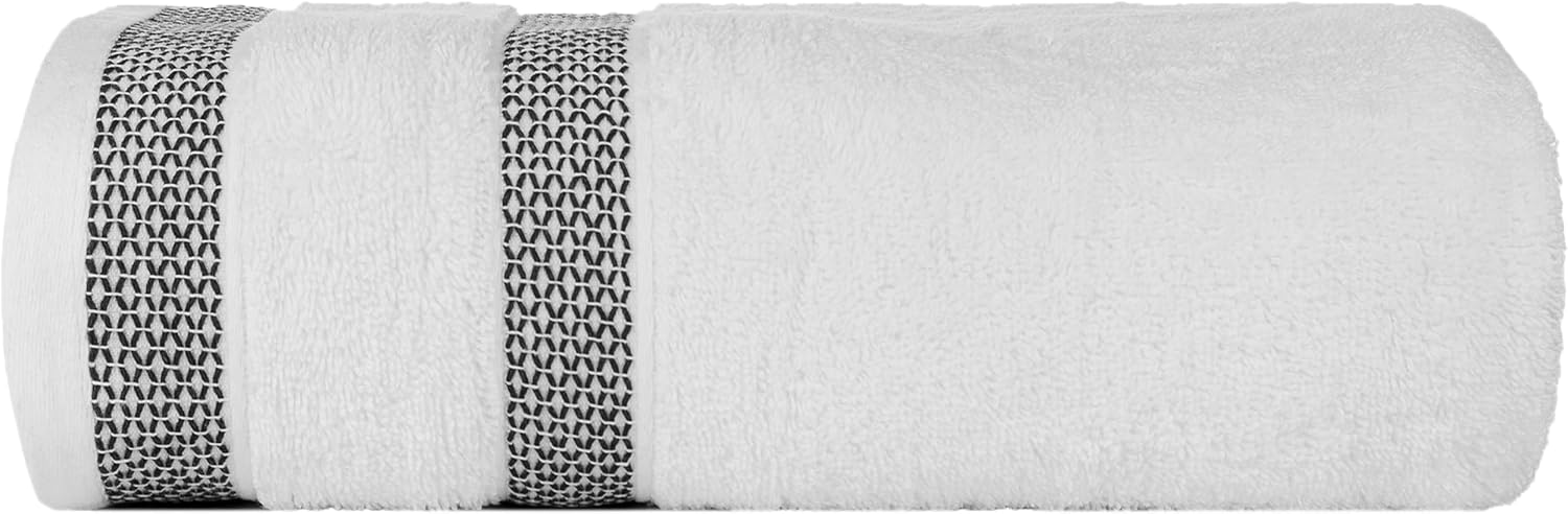 Soothing Solitaire Mix 6-Piece Egyptian Cotton Towels Set White Jet Black