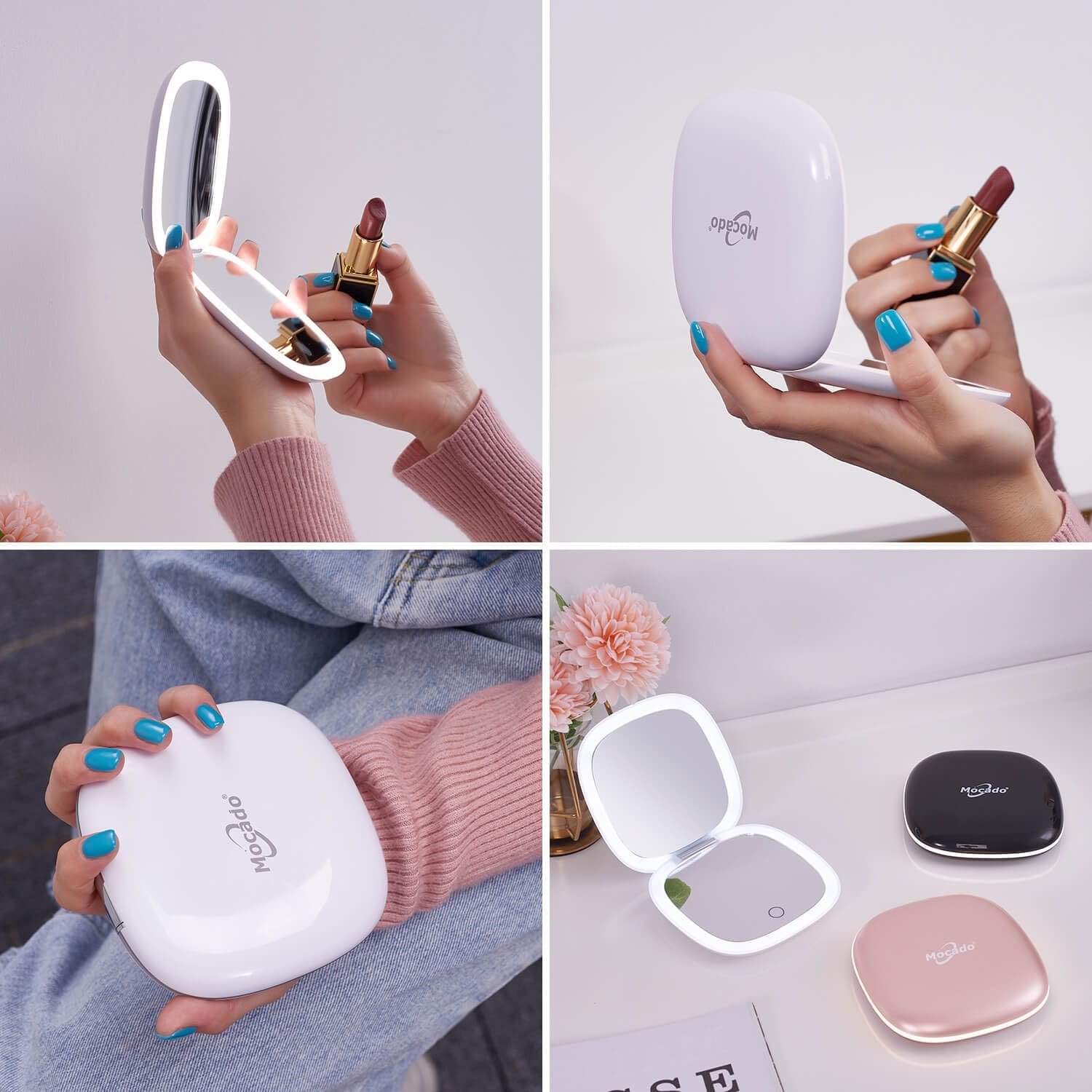 MmmoDo Compact LED Magnifying Mirror for Women