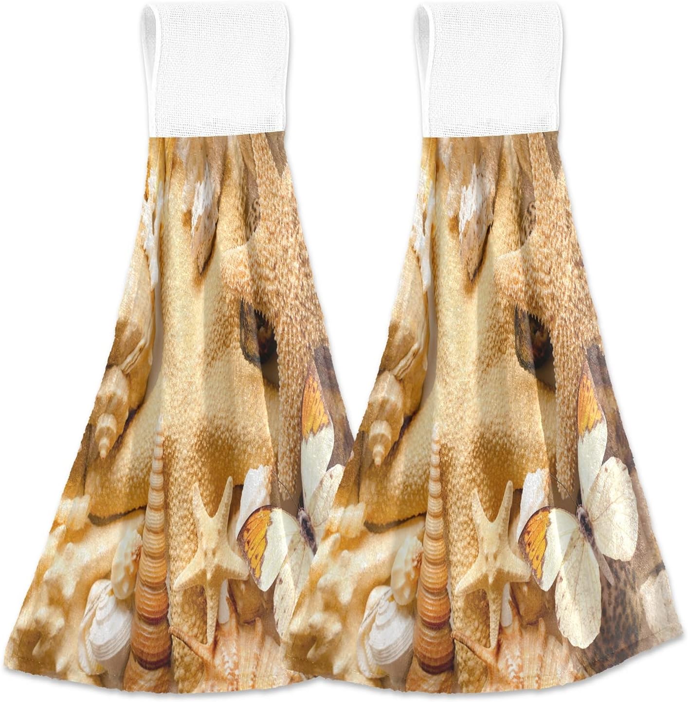 SLHKPNS Corral Sand Starfish Coral Fleece Hand Towels
