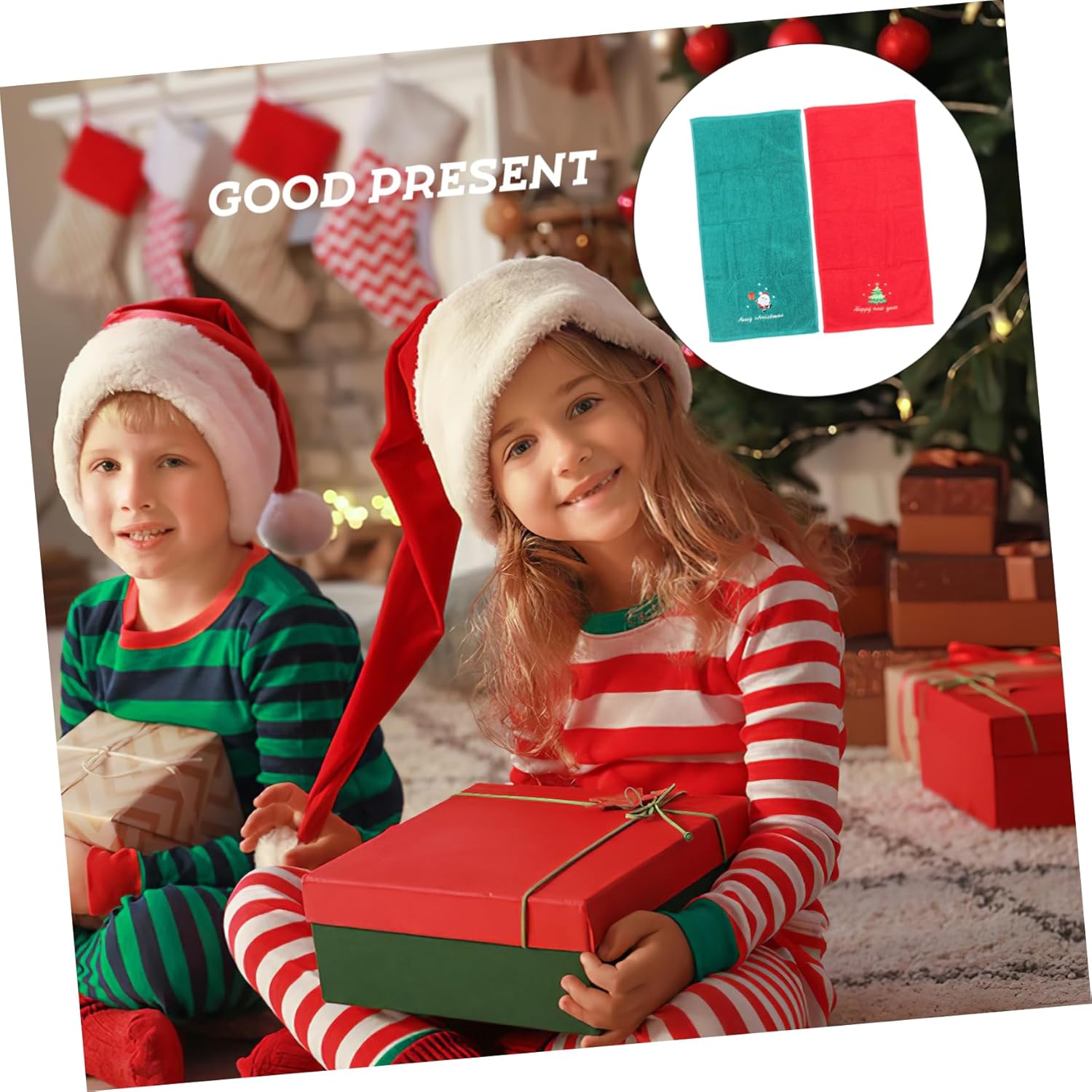 Festive Christmas Towels Hand Towels Kitchen Bathroom Decorative Set