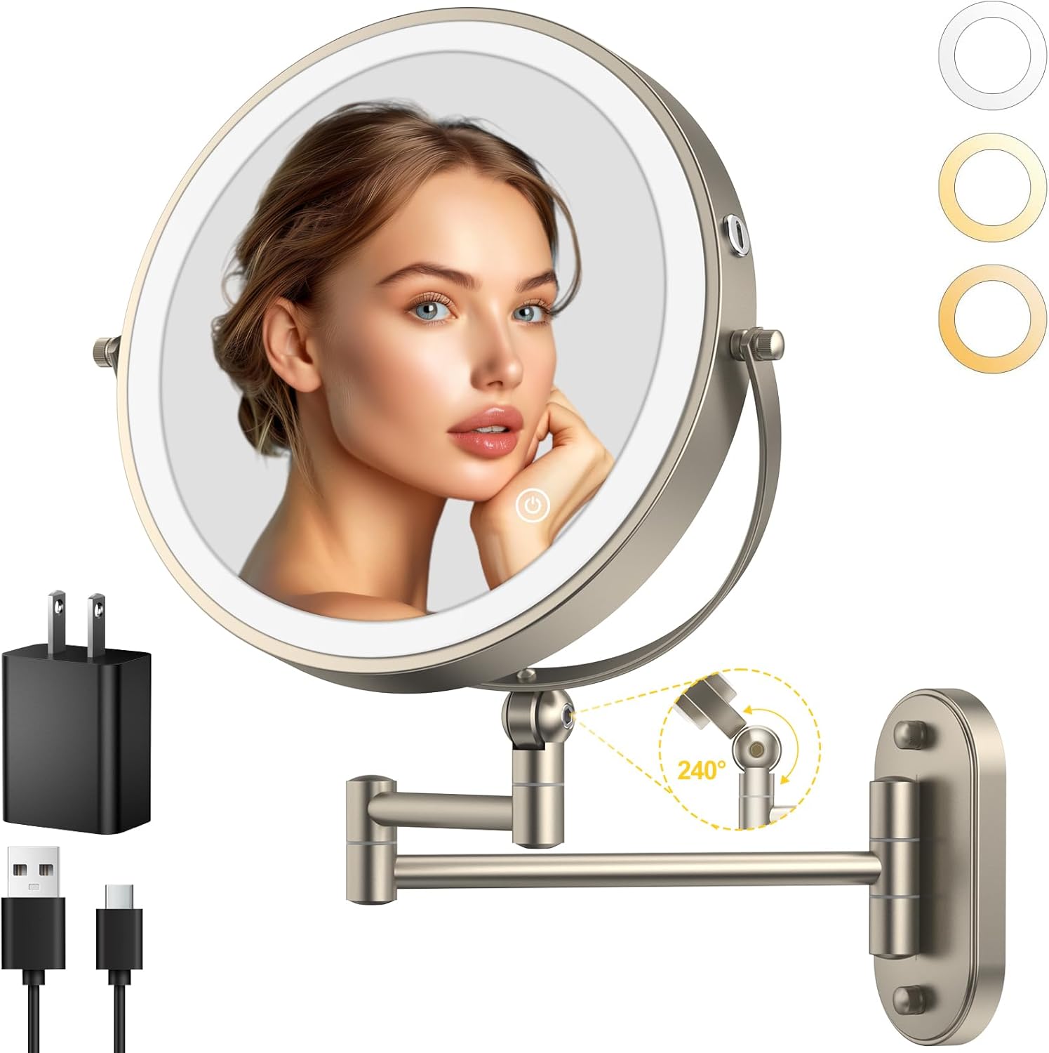9 Wall-Mounted Lighted Makeup Mirror