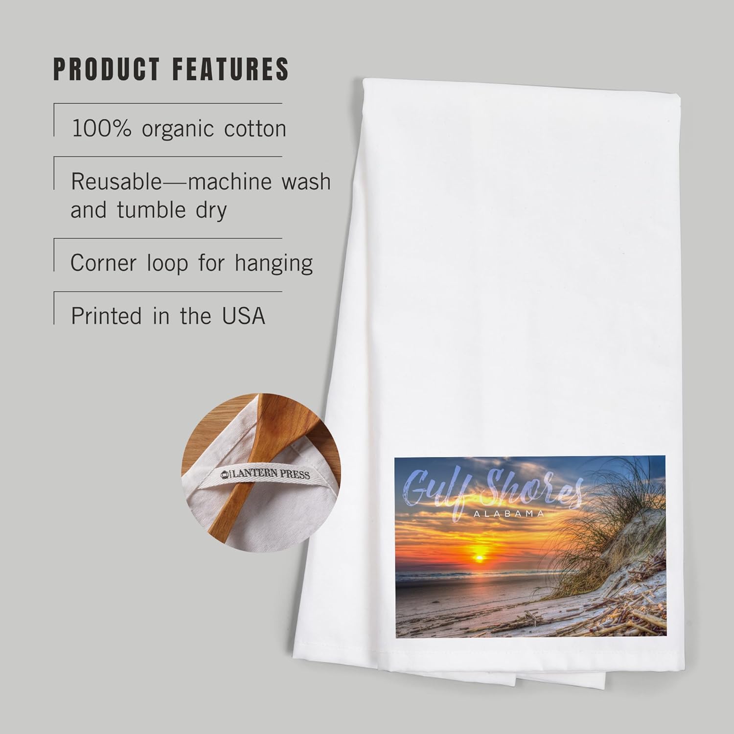Lantern Press Sunset Beach Cotton Towel