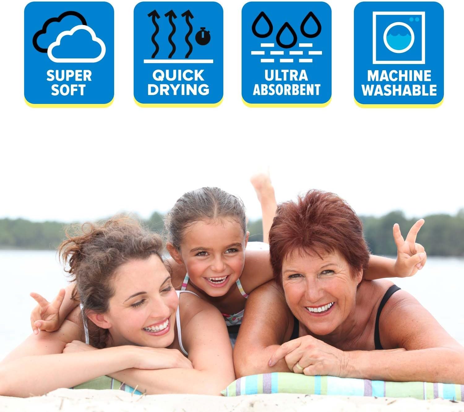 Superior Cotton Beach Towels Set for Kids and Adults