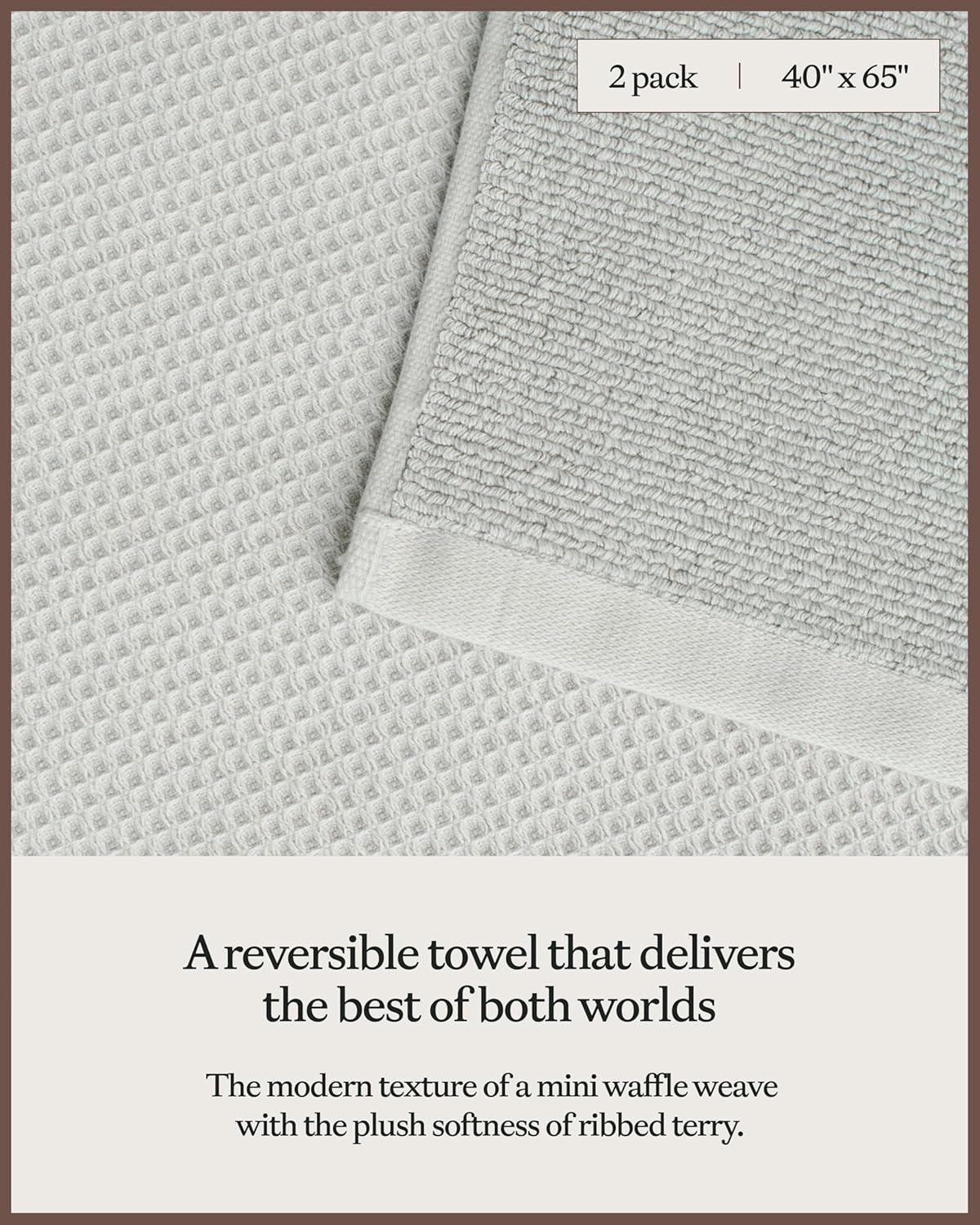 Cozy Earth Waffle Bath Sheets - Light Grey
