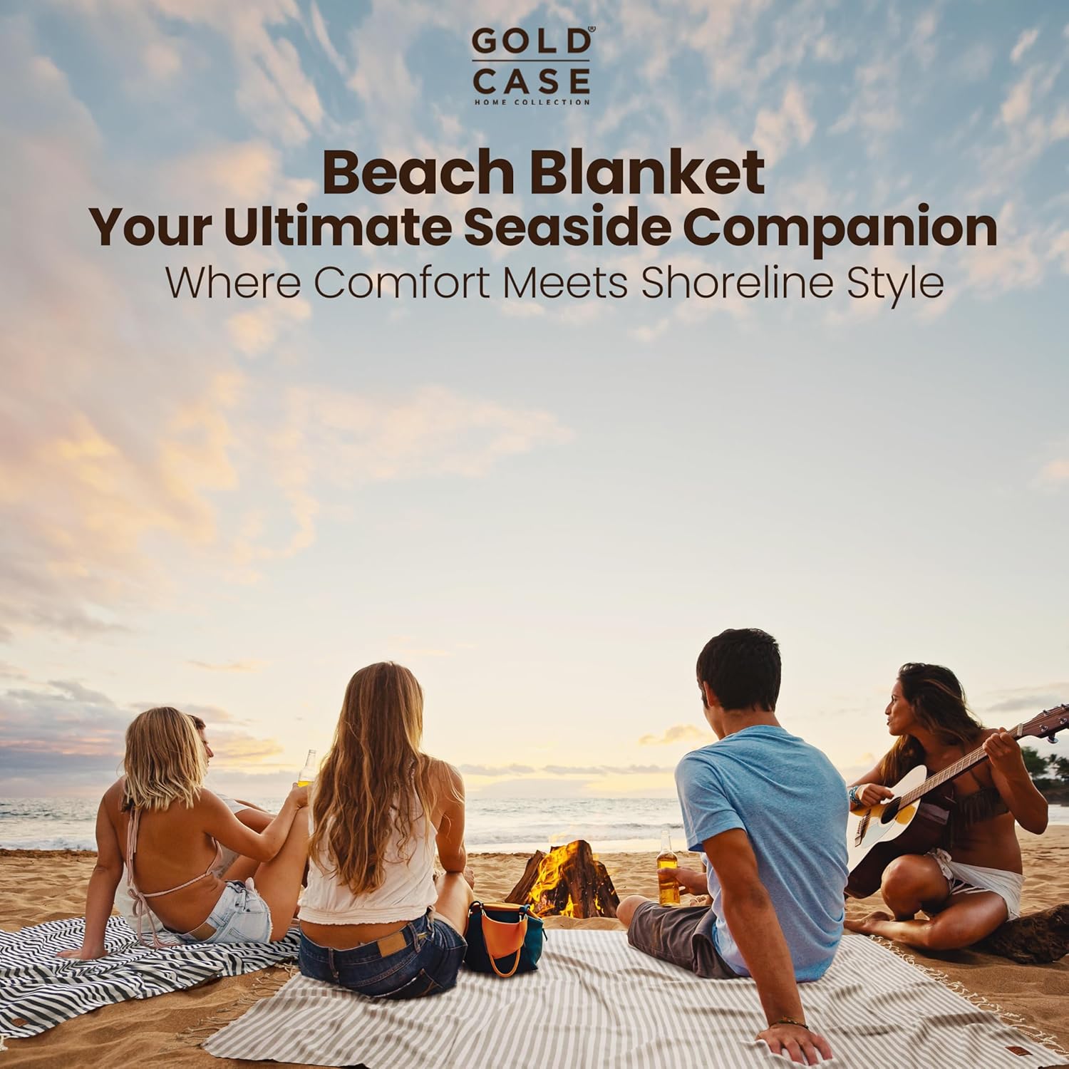 GOLD CASE Home Turkish Beach Towel Set