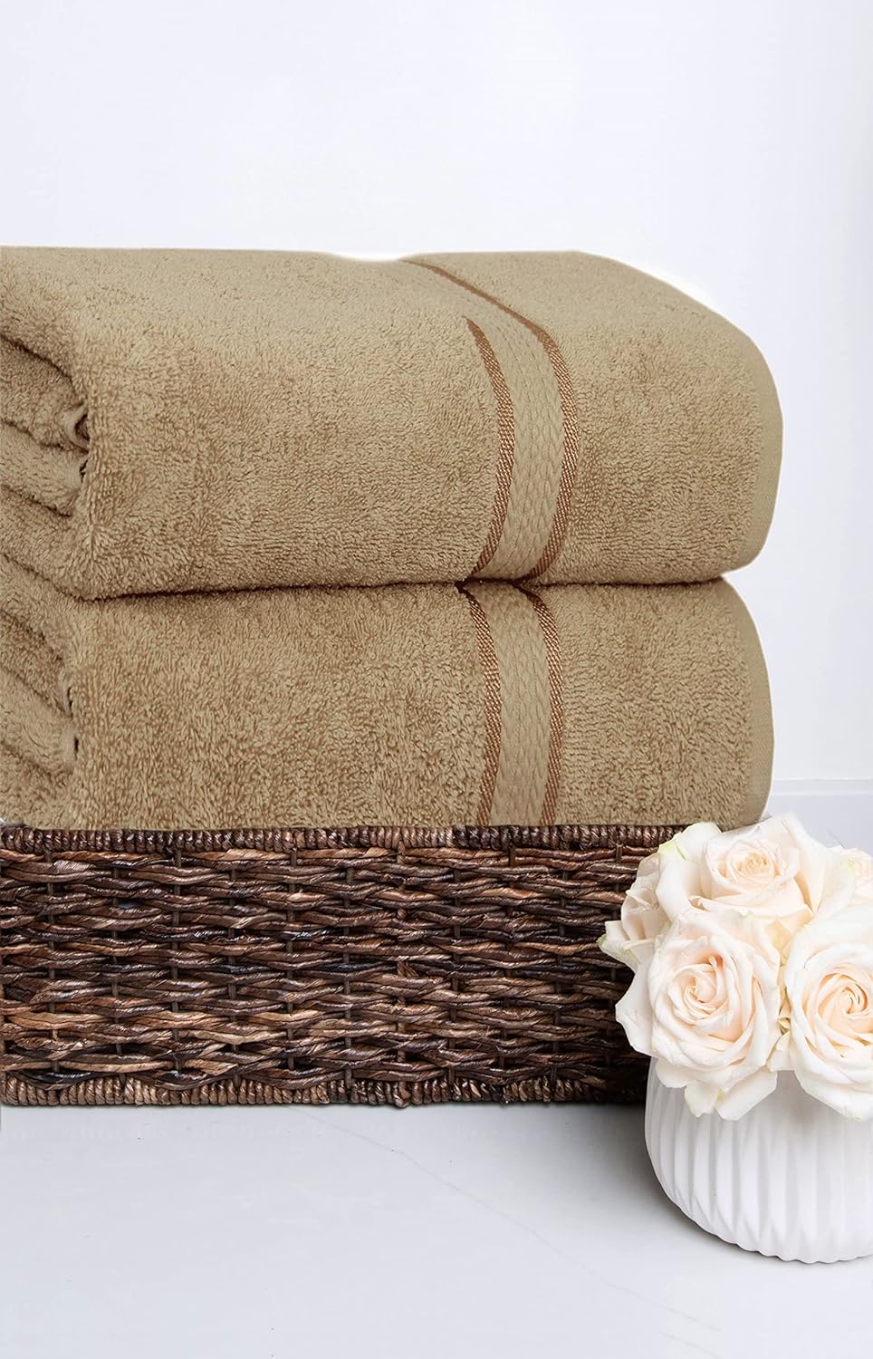 COTTON CRAFT Ultra-Soft Luxury Bath Towels - 2-Pack 35x70 inches Machine Washable