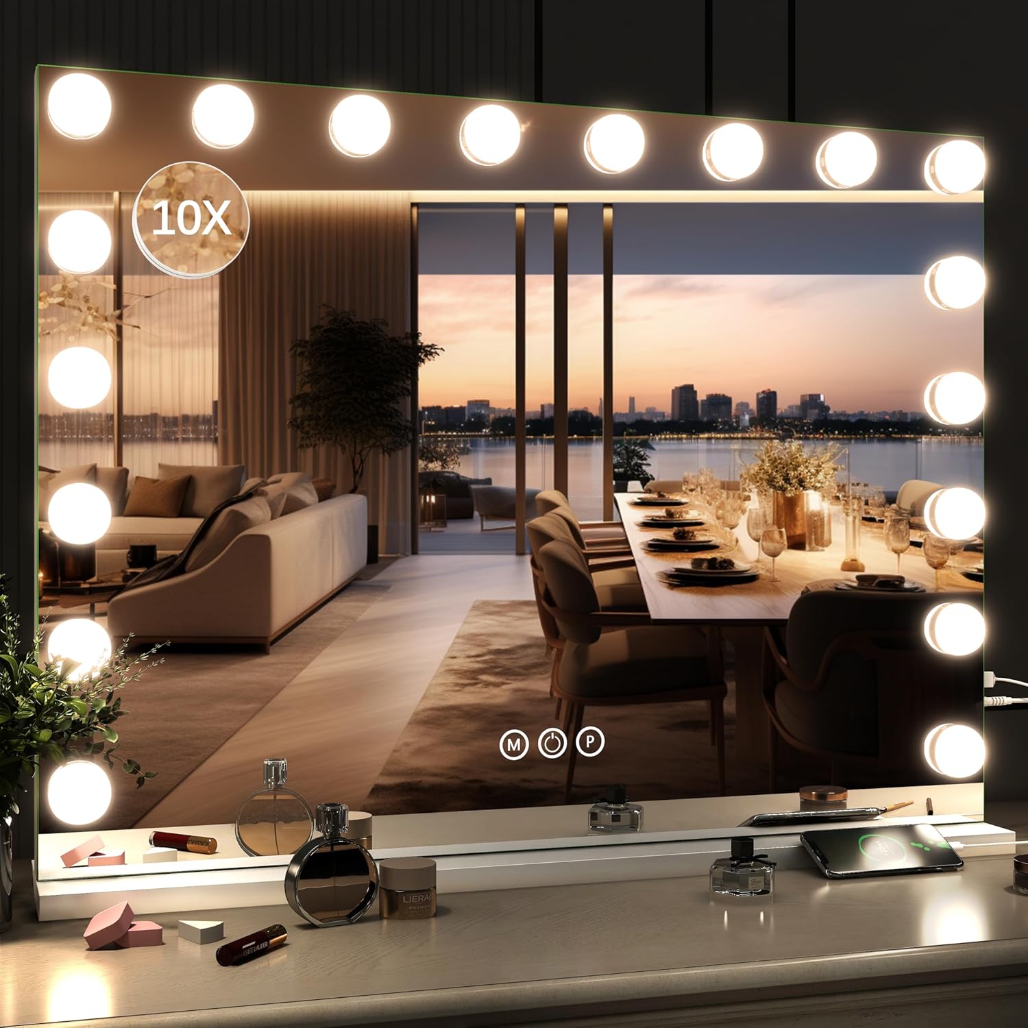 Hollywood Vanity Mirror - 32x24 with 18 Light Modes